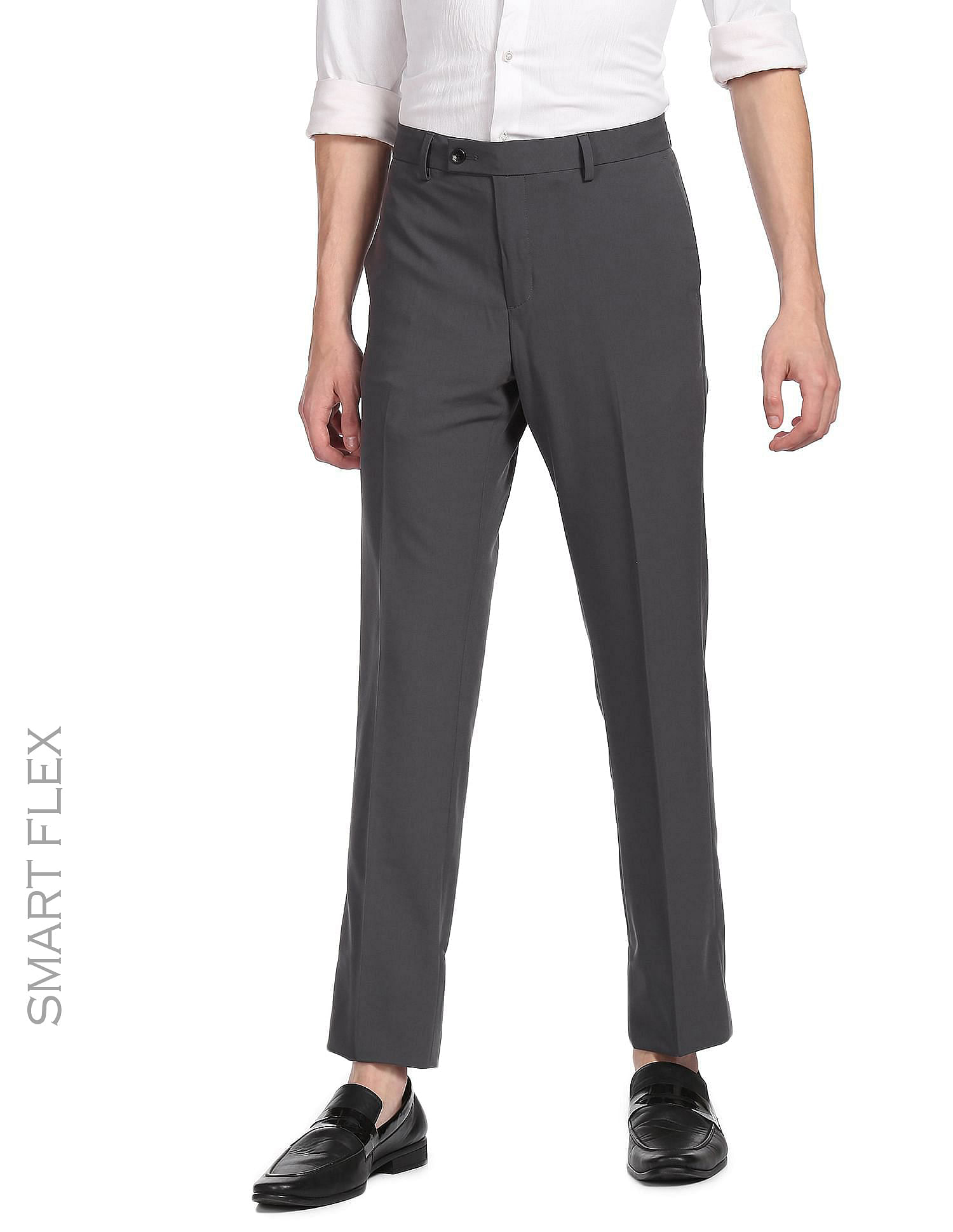 Buy Arrow Mens Super Slim Fit Autoflex Trousers ANAFTR2300Beige at  Amazonin