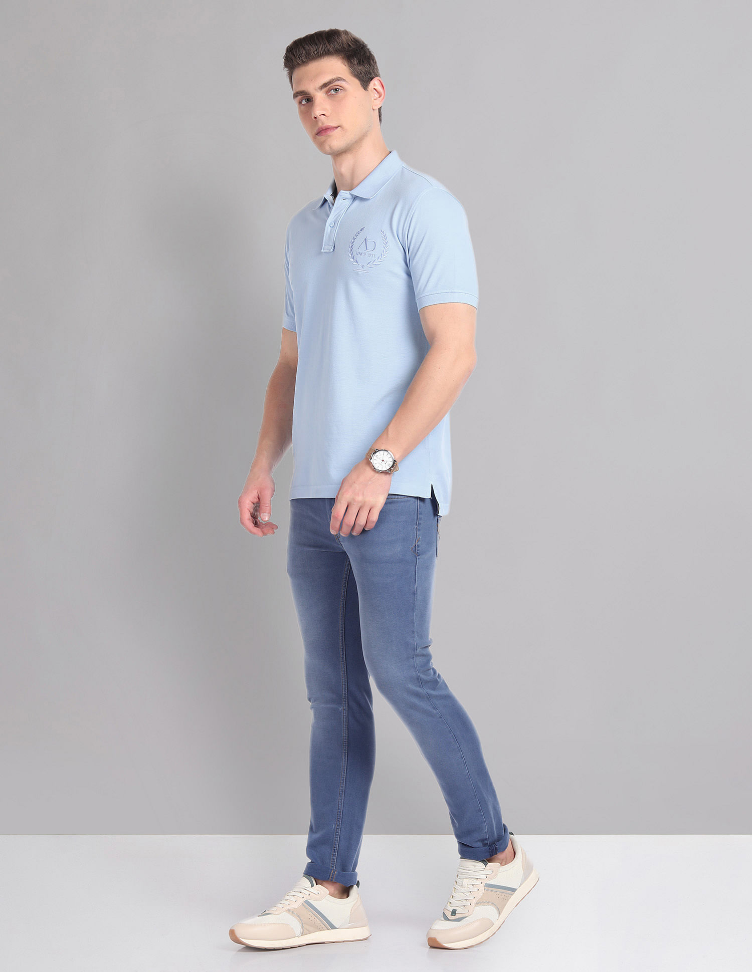 AD by Arvind Embroidered Logo Profound Polo Shirt