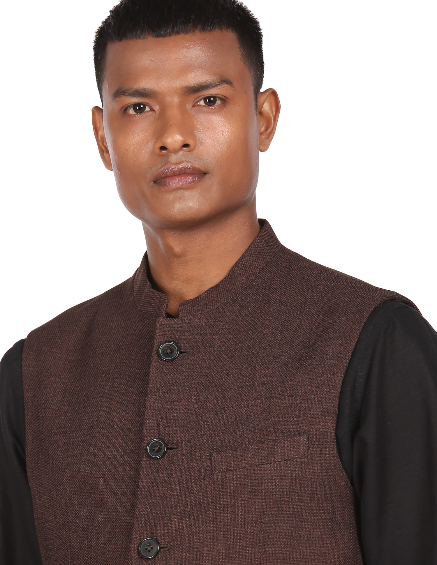 Buy Arrow Mandarin Collar Festive Nehru Jacket - NNNOW.com