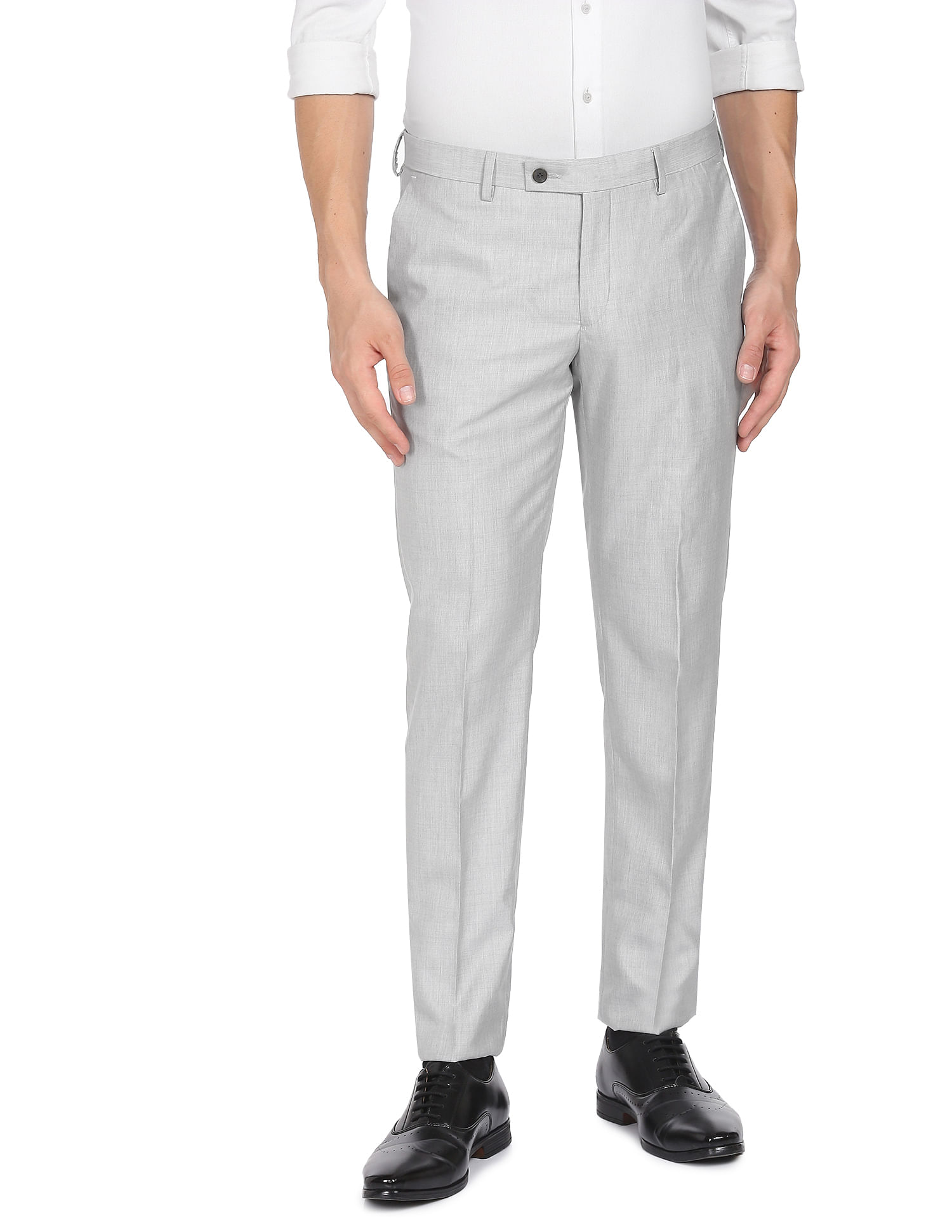 Buy HAUL CHIC Men Grey Solid Synthetic Single Formal Trousers Online at  Best Prices in India - JioMart.