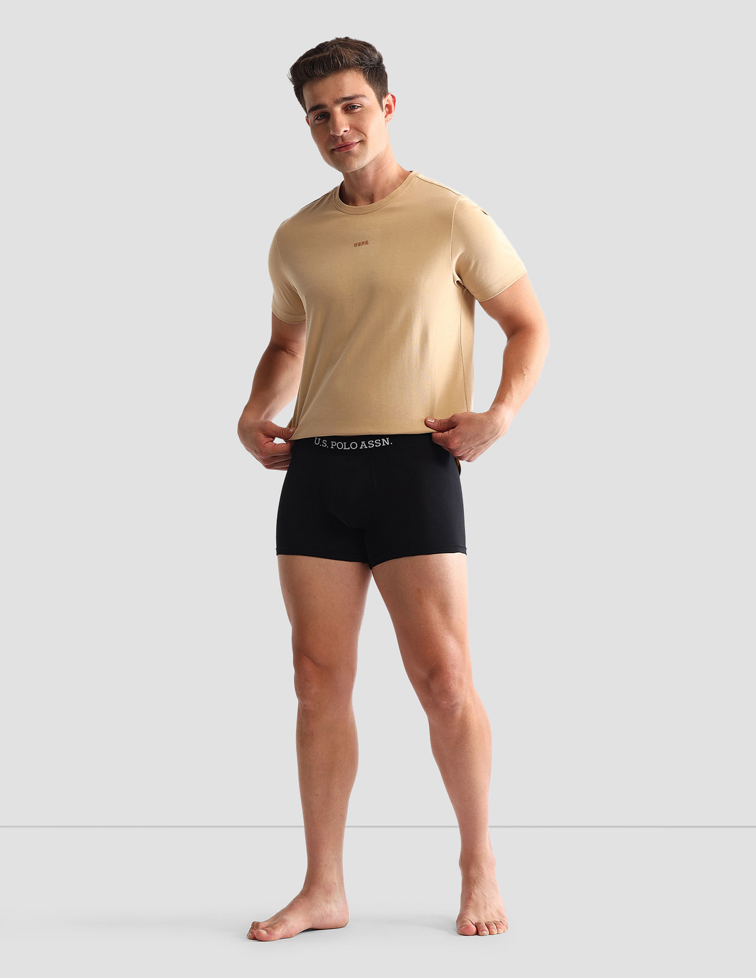 USPA Innerwear Anti Microbial Printed OET14 Trunks - Pack Of 3
