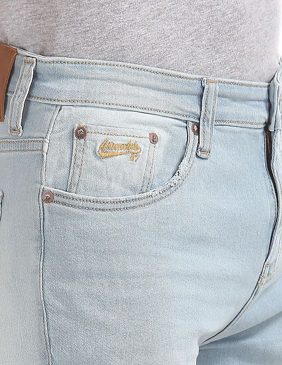 Aeropostale Slim Straight Fit Ripped Jeans