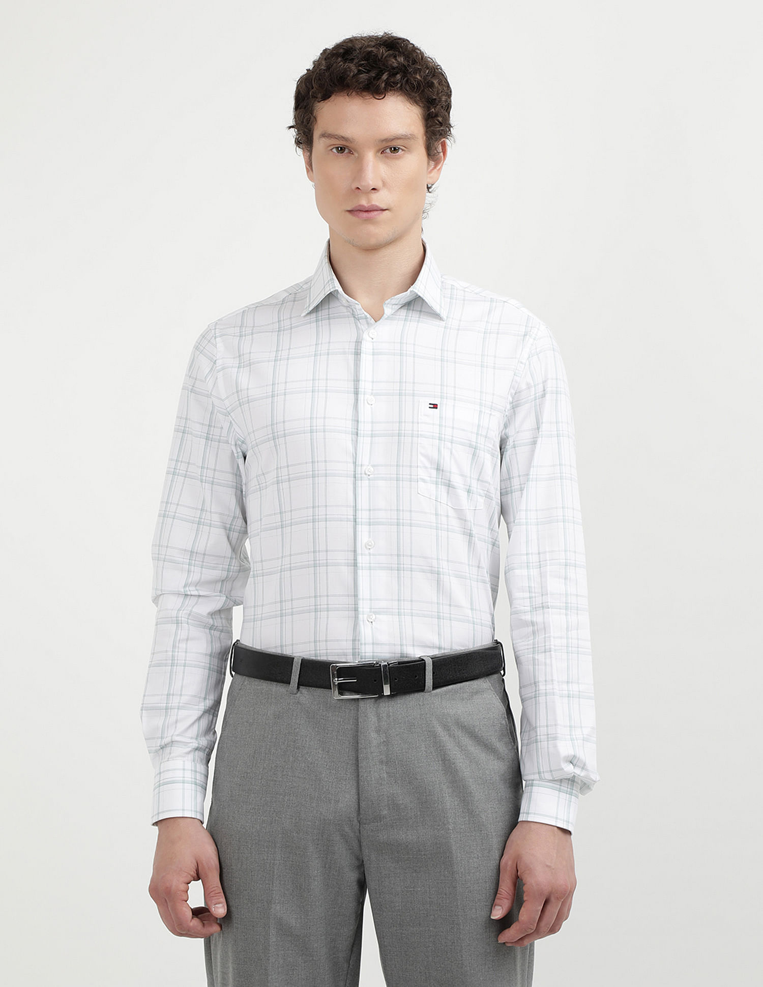 Tommy Hilfiger Herringbone Checked Regular Fit Shirt