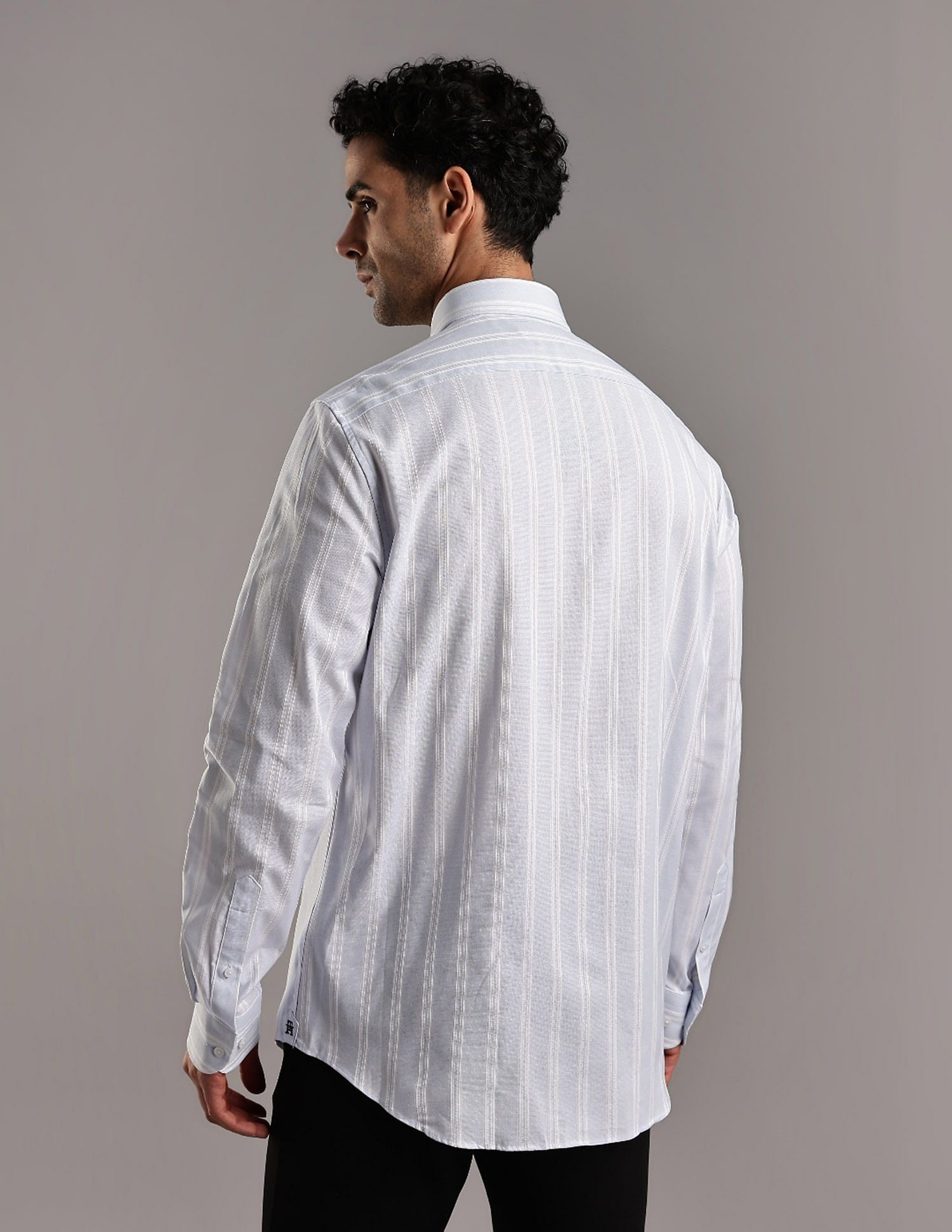 Tommy Hilfiger Striped Regular Fit Plain Woven Shirt