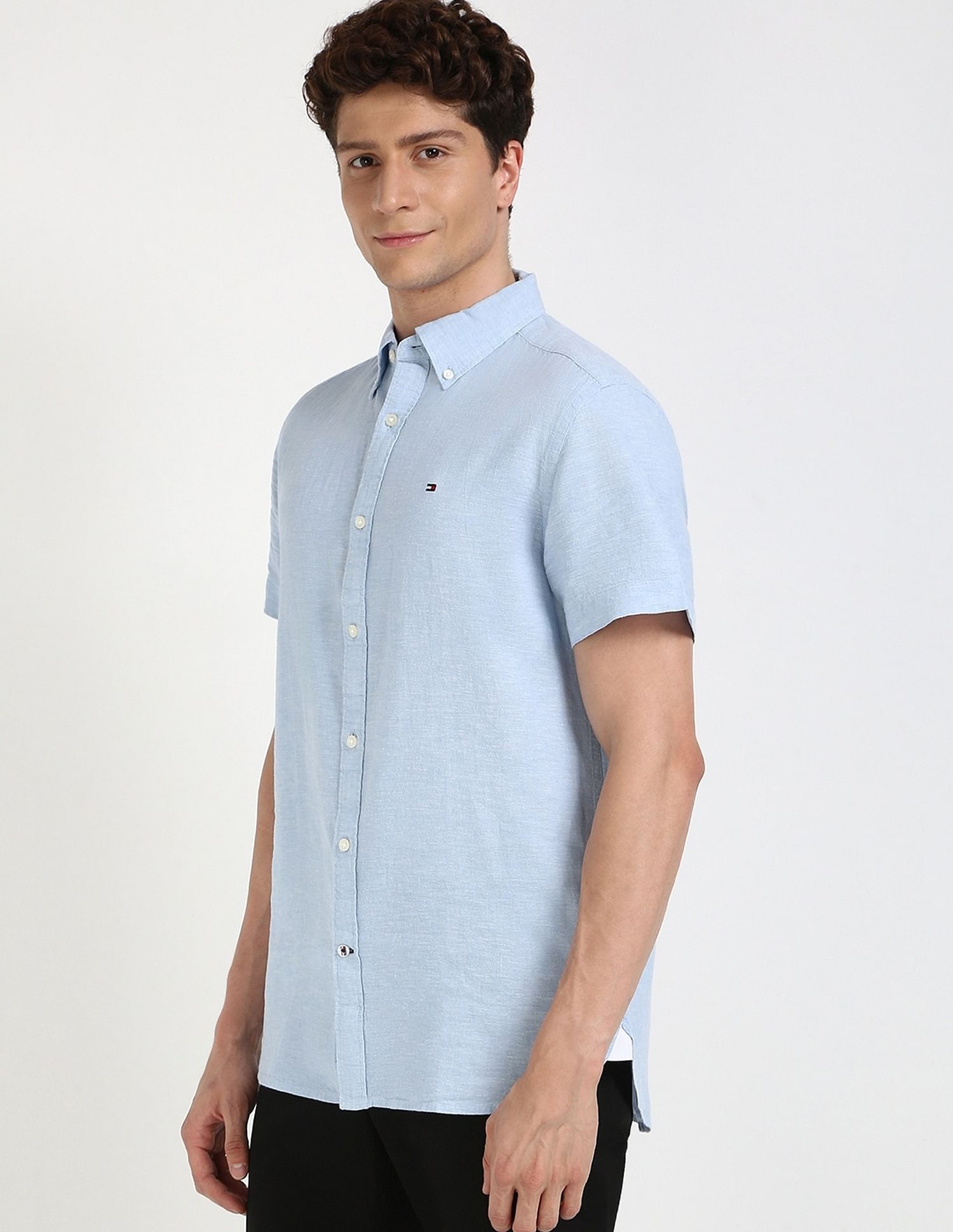 Tommy Hilfiger Solid Regular-Fit Linen Shirt