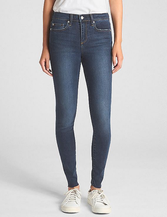 Buy GAP Women Blue Soft Wear Mid Rise True Skinny Jeans 