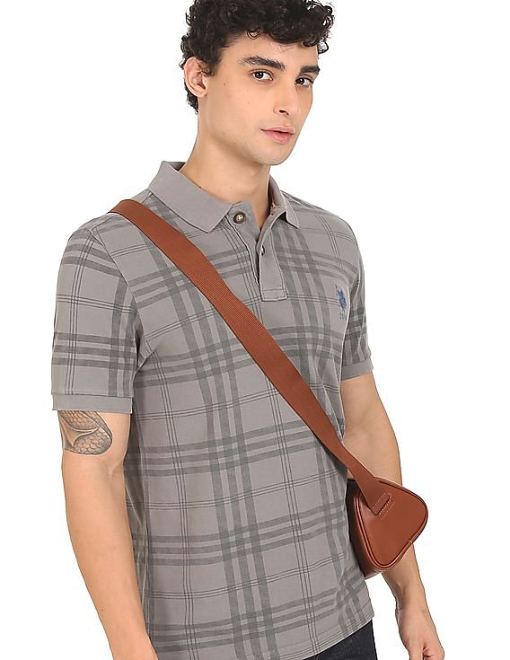 U.S. Polo Assn. Denim Co. Checked Cotton Polo Shirt