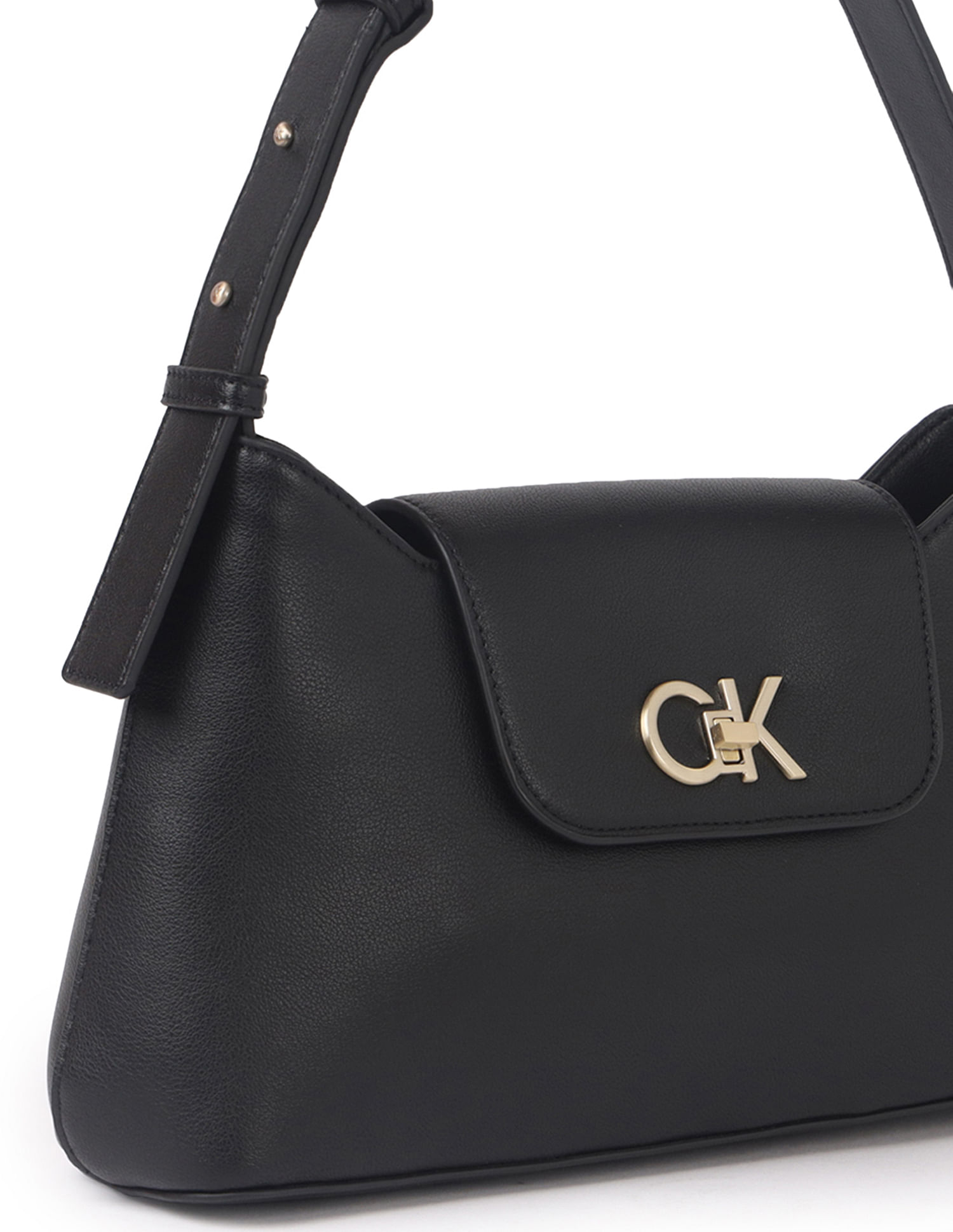 Calvin Klein Lock Leather Shoulder Bag