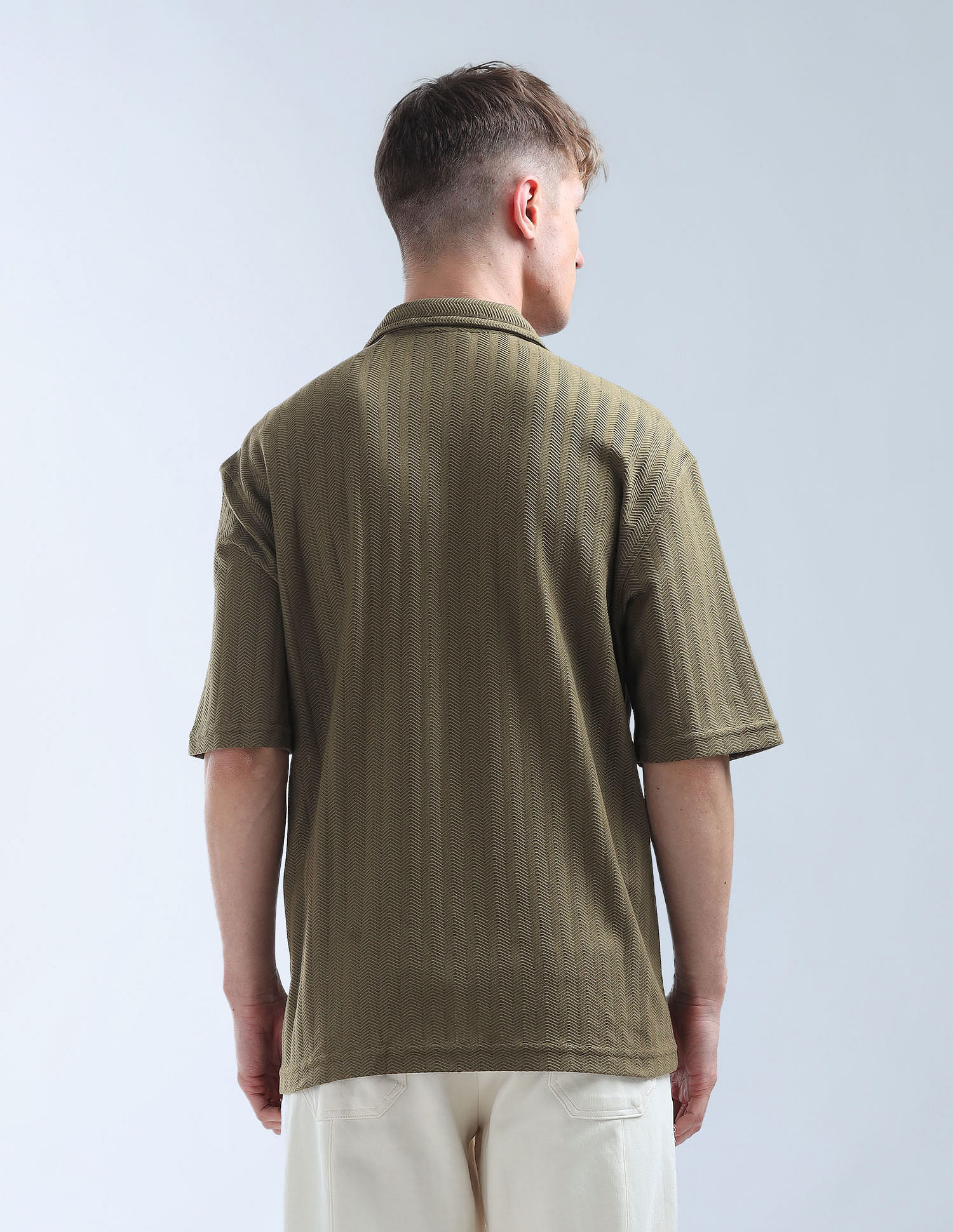 Flying Machine Textured Oversized Jacquard Shirt
