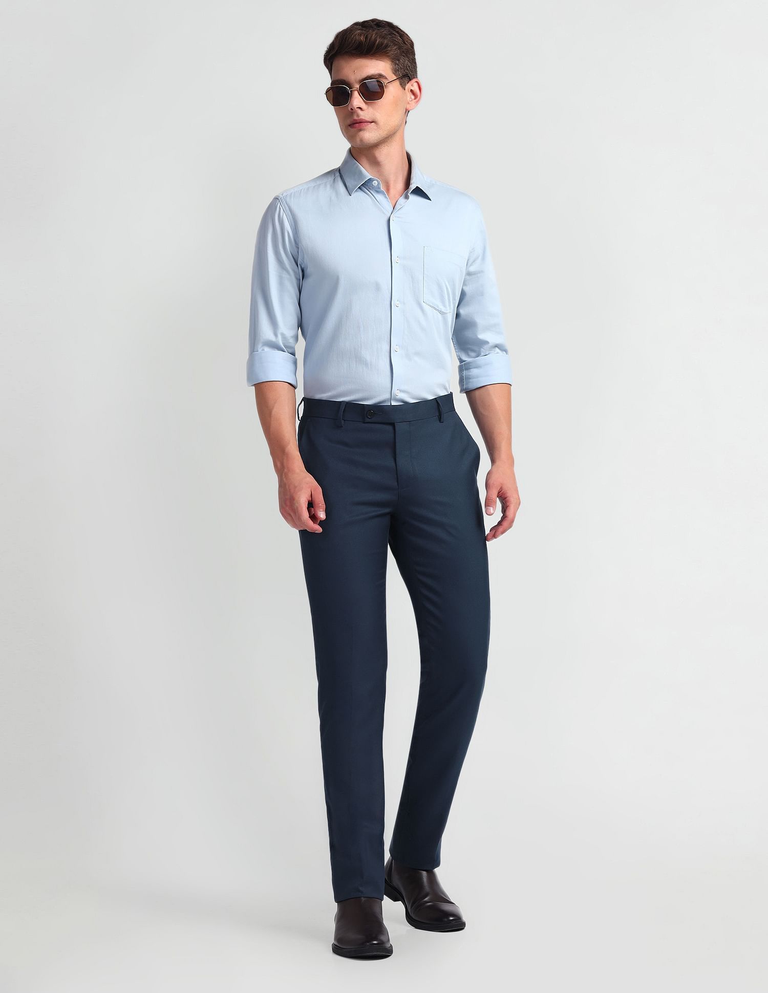 Arrow Mid Rise Tapered Fit Trousers