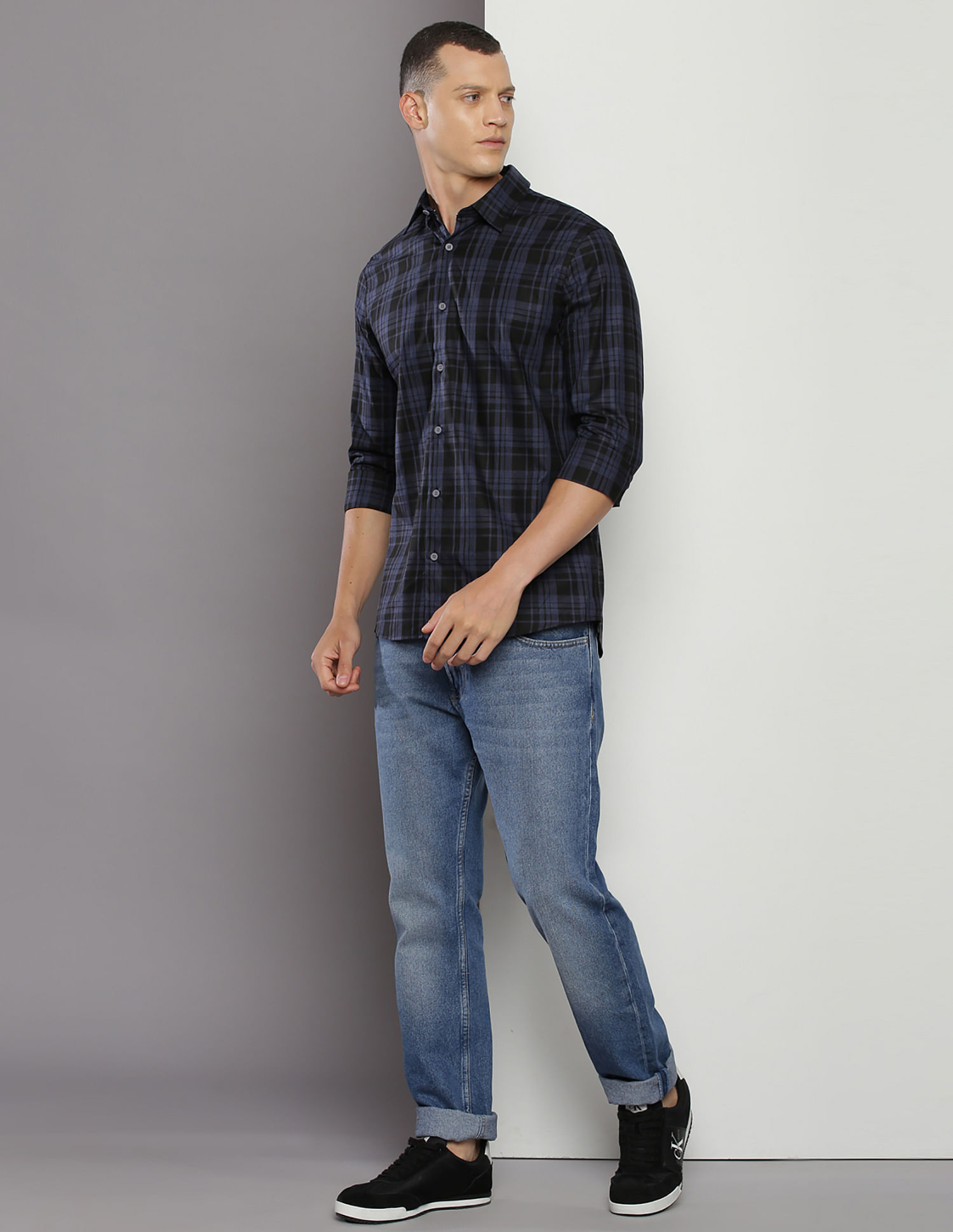 Calvin Klein Jeans Plaid Check Twill Slim Shirt