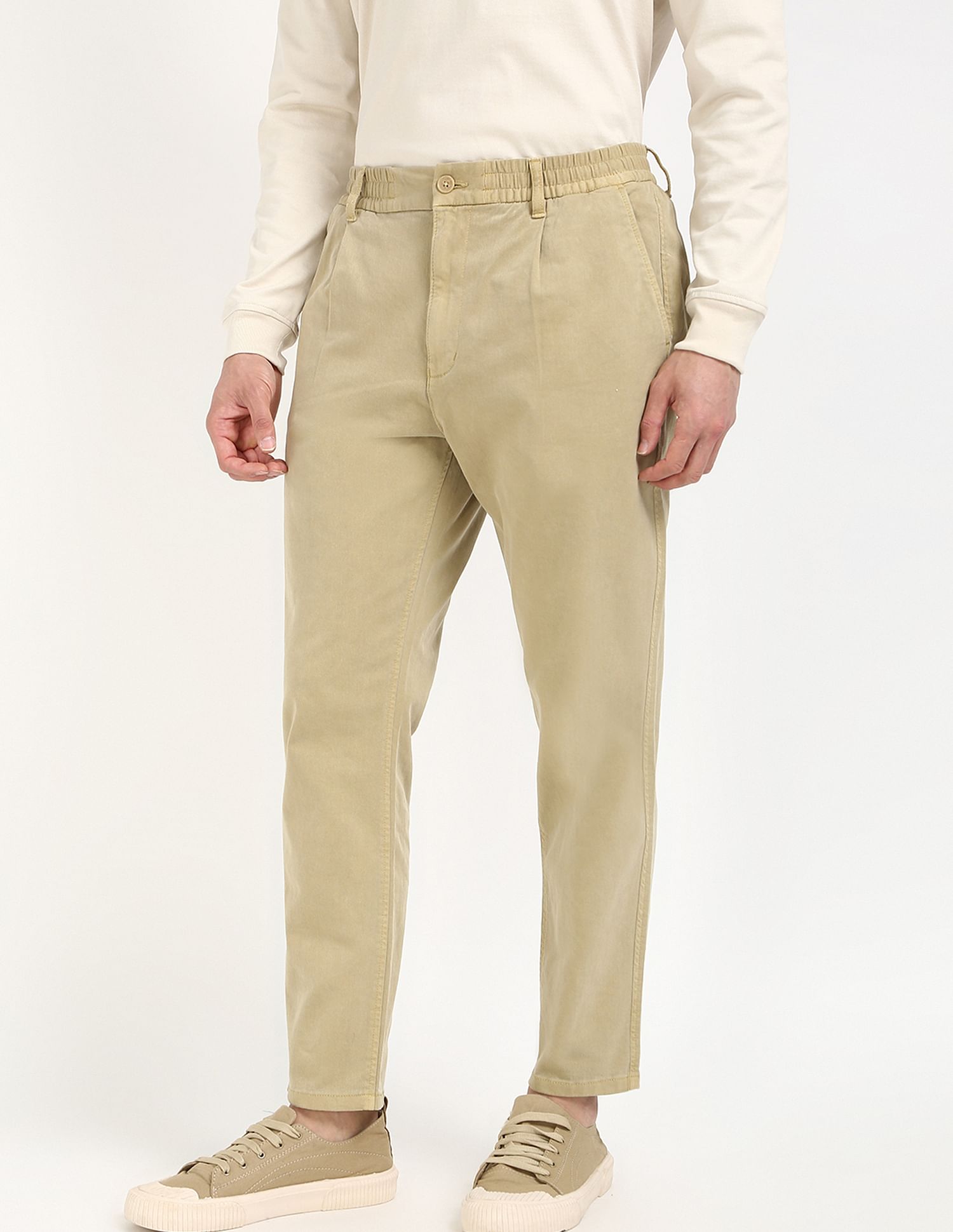 Tommy Hilfiger Kids Tan Solid Trousers for Earthy Style