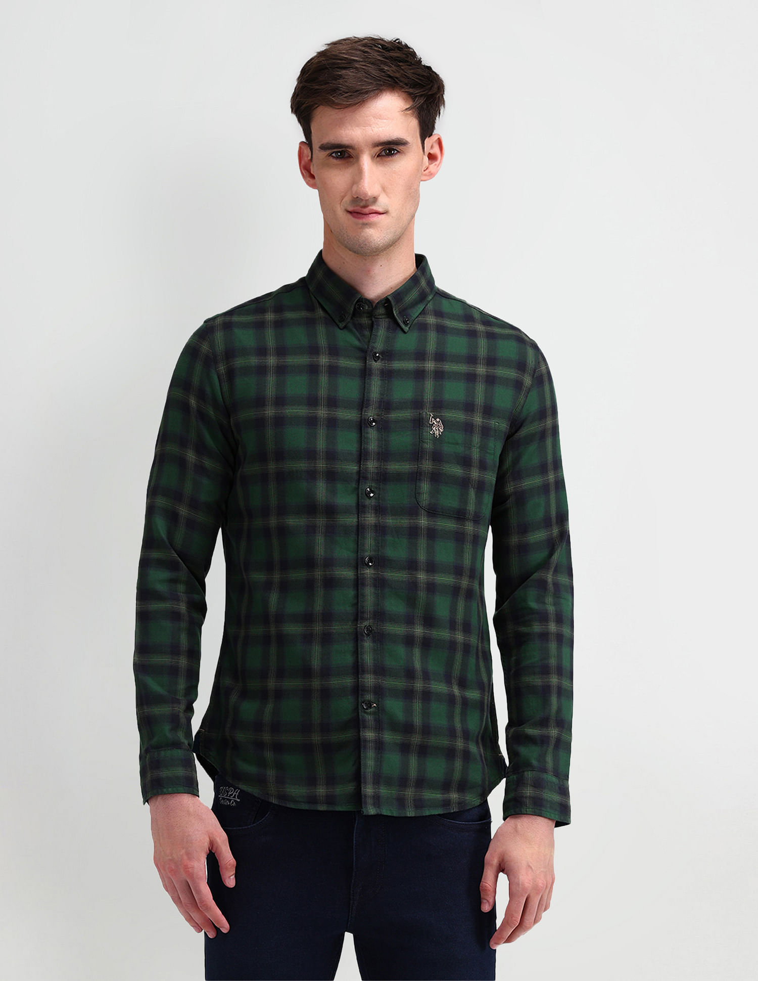 U.S. Polo Assn. Denim Co. Slim Fit Tartan Checked Shirt