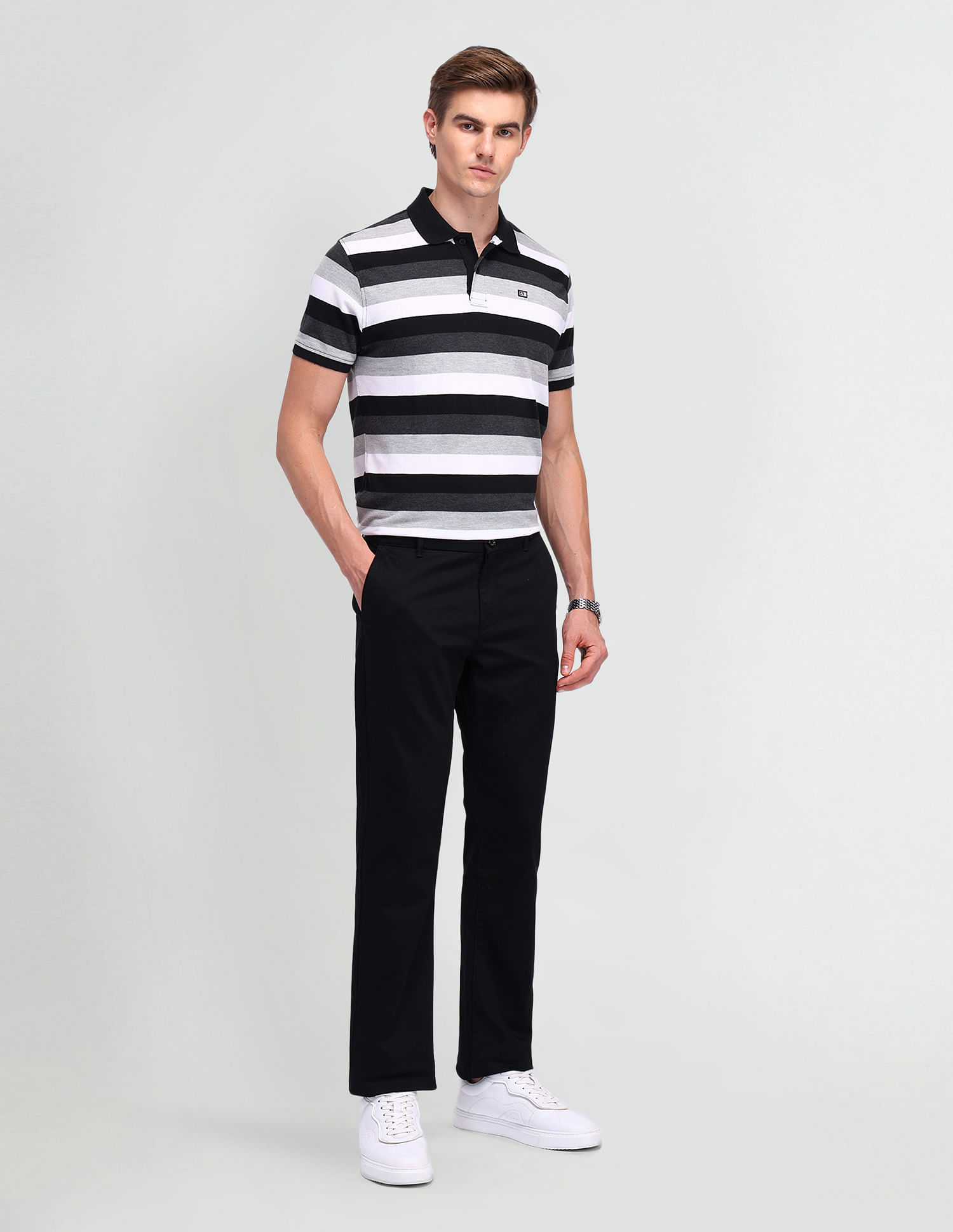 Arrow Sport Horizontal Striped Regular Polo Shirt