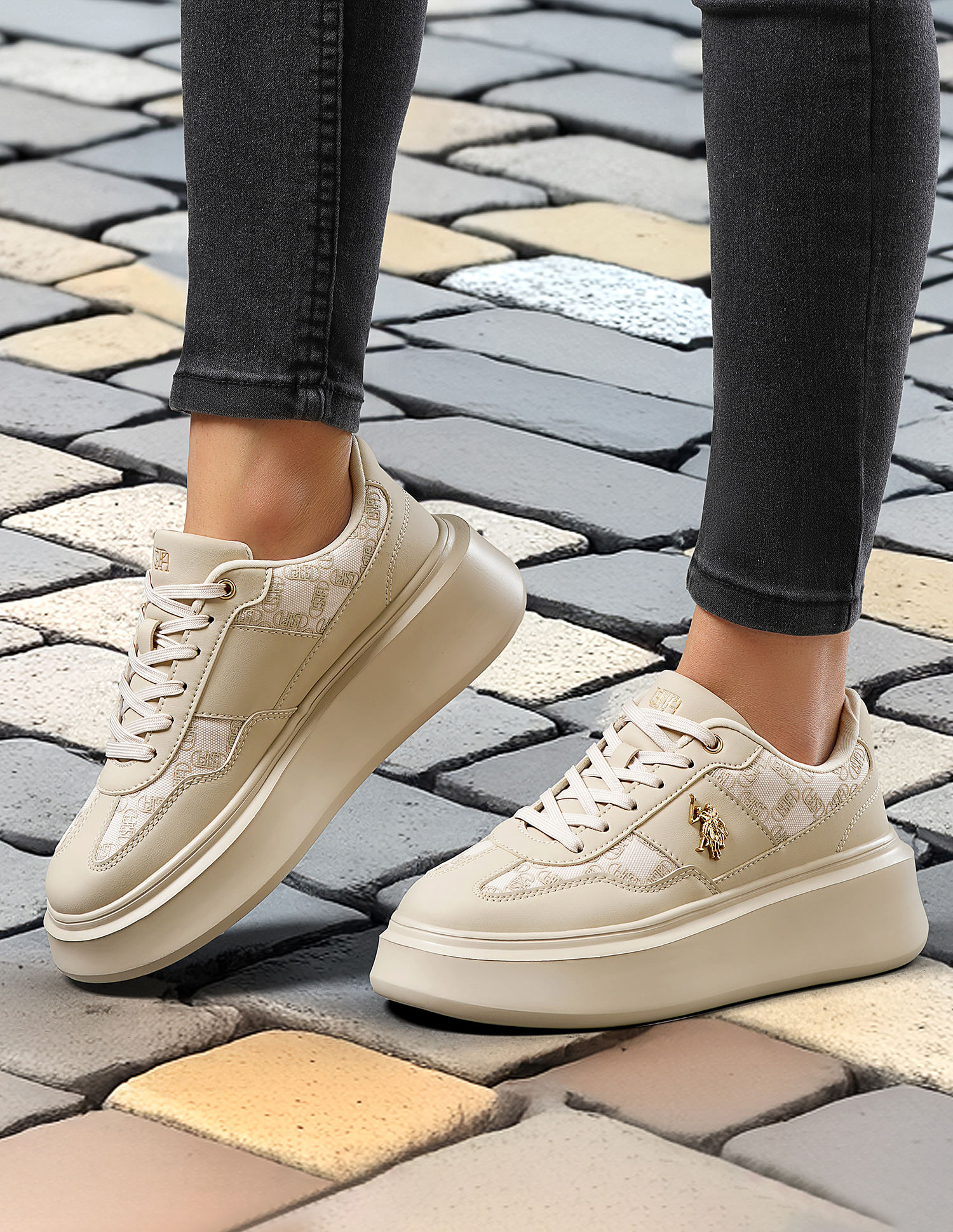 U.S. Polo Assn. Women Brand Print Marlene Sneakers