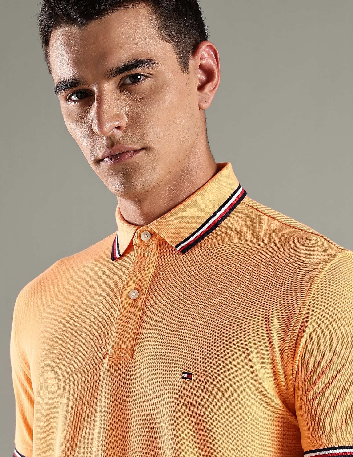 Tommy Hilfiger Solid Regular Fit Cotton Polo T-Shirt