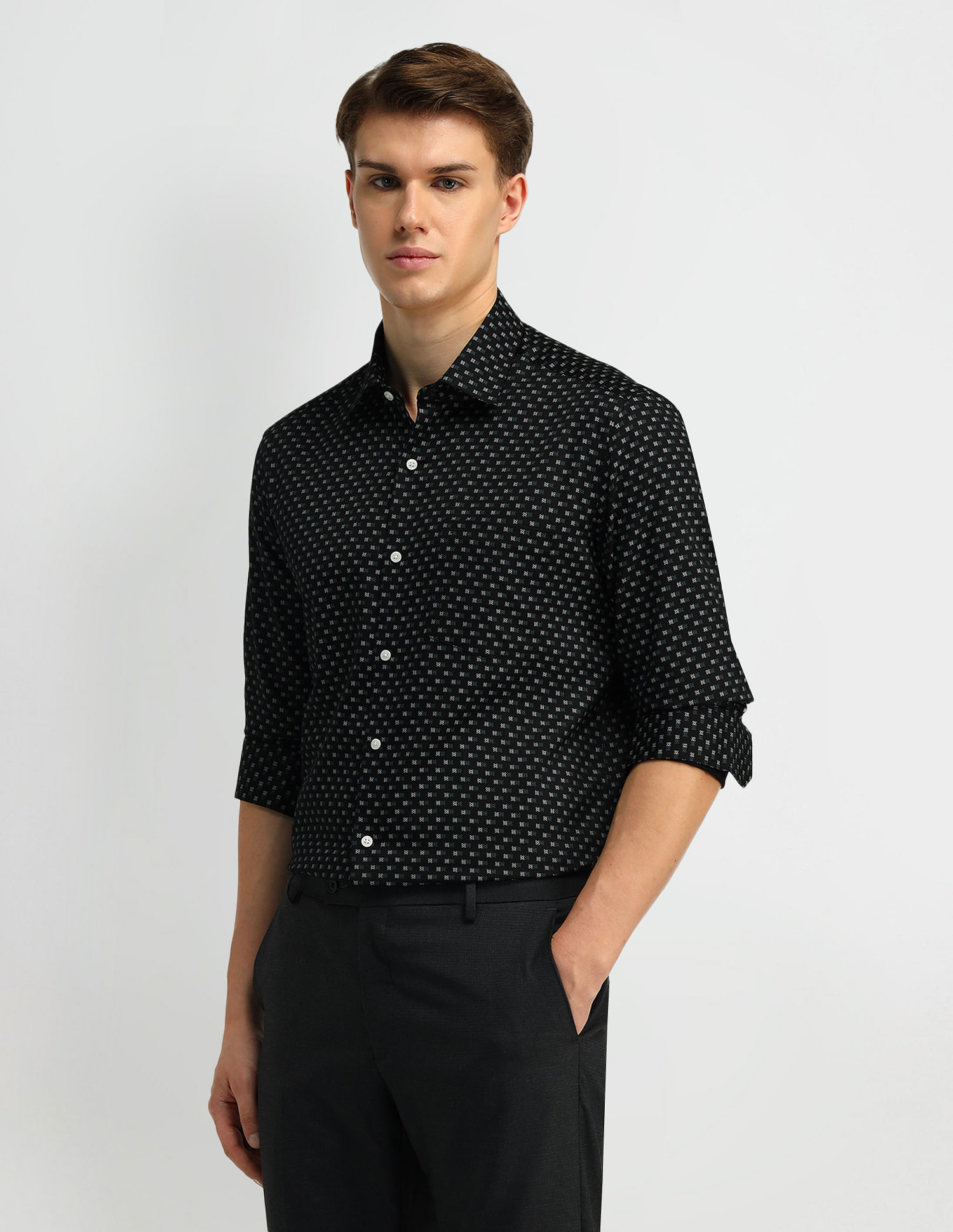 Arrow Manhattan Slim Fit Satin Shirt