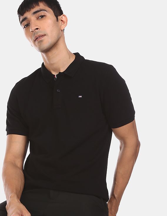 plain black polo shirt mens
