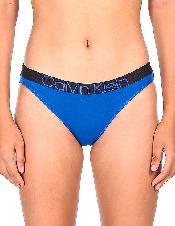Buy Calvin Klein Underwear Women Blue Elasticized Waist Solid