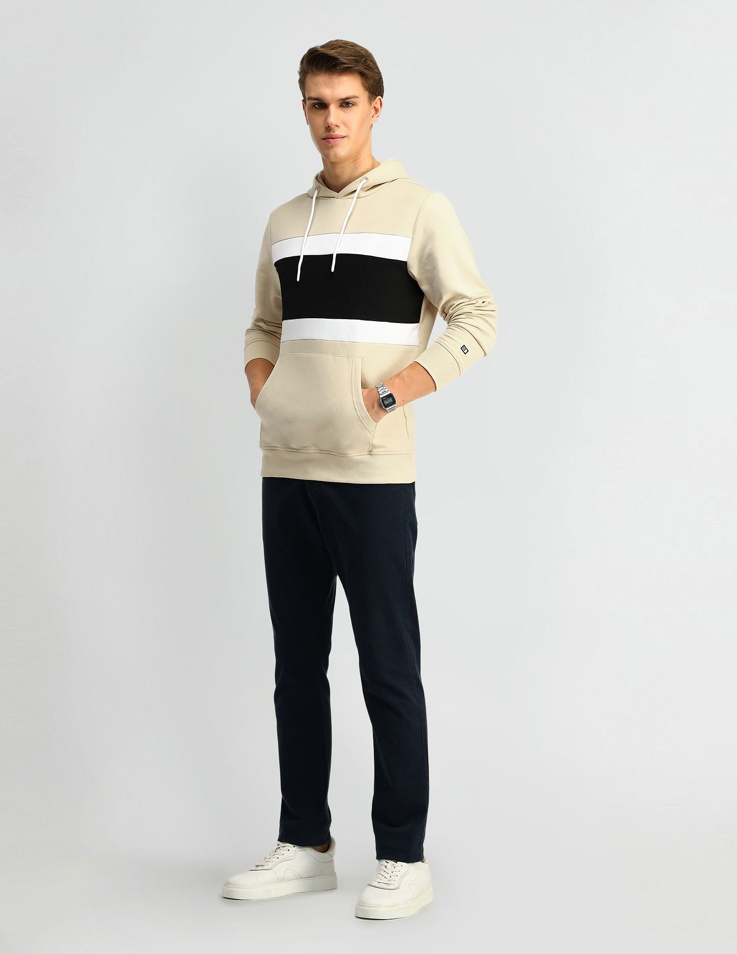 Arrow Sport Colour Block Pure Cotton Sweatshirt