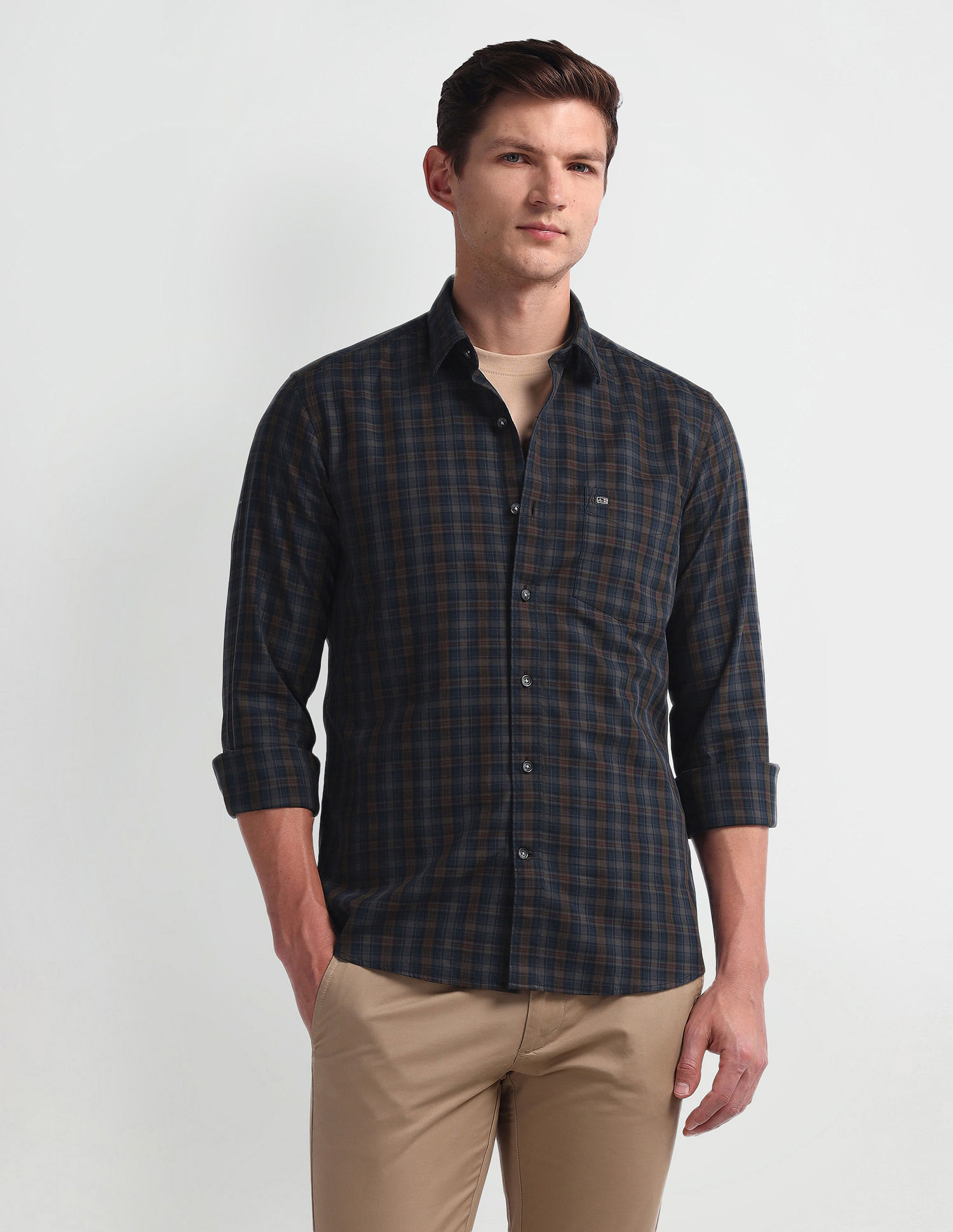 Arrow Sports Long Sleeve Slim Fit Shirt