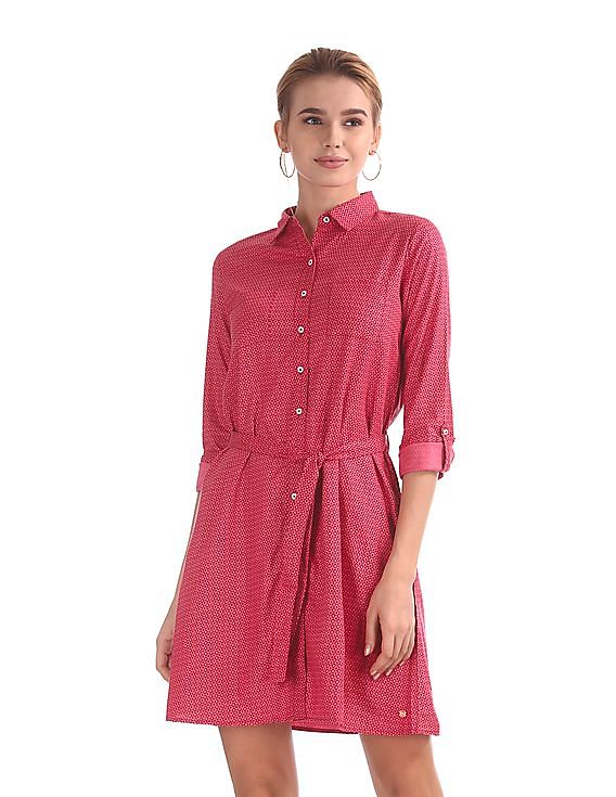 U.S. Polo Assn. Women Geometric Printed Shirt Dress