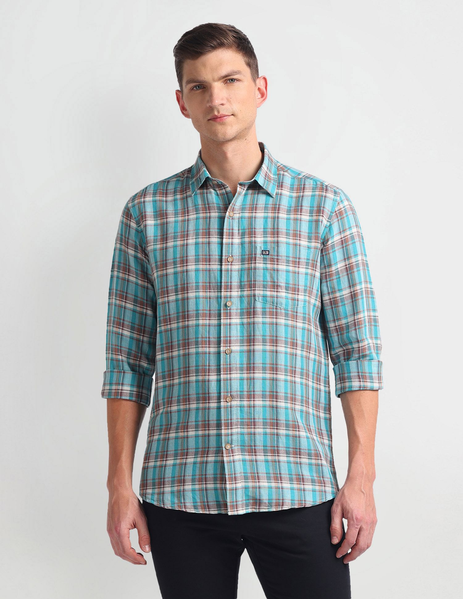 Arrow Sports Linen Blend Slim Fit Shirt