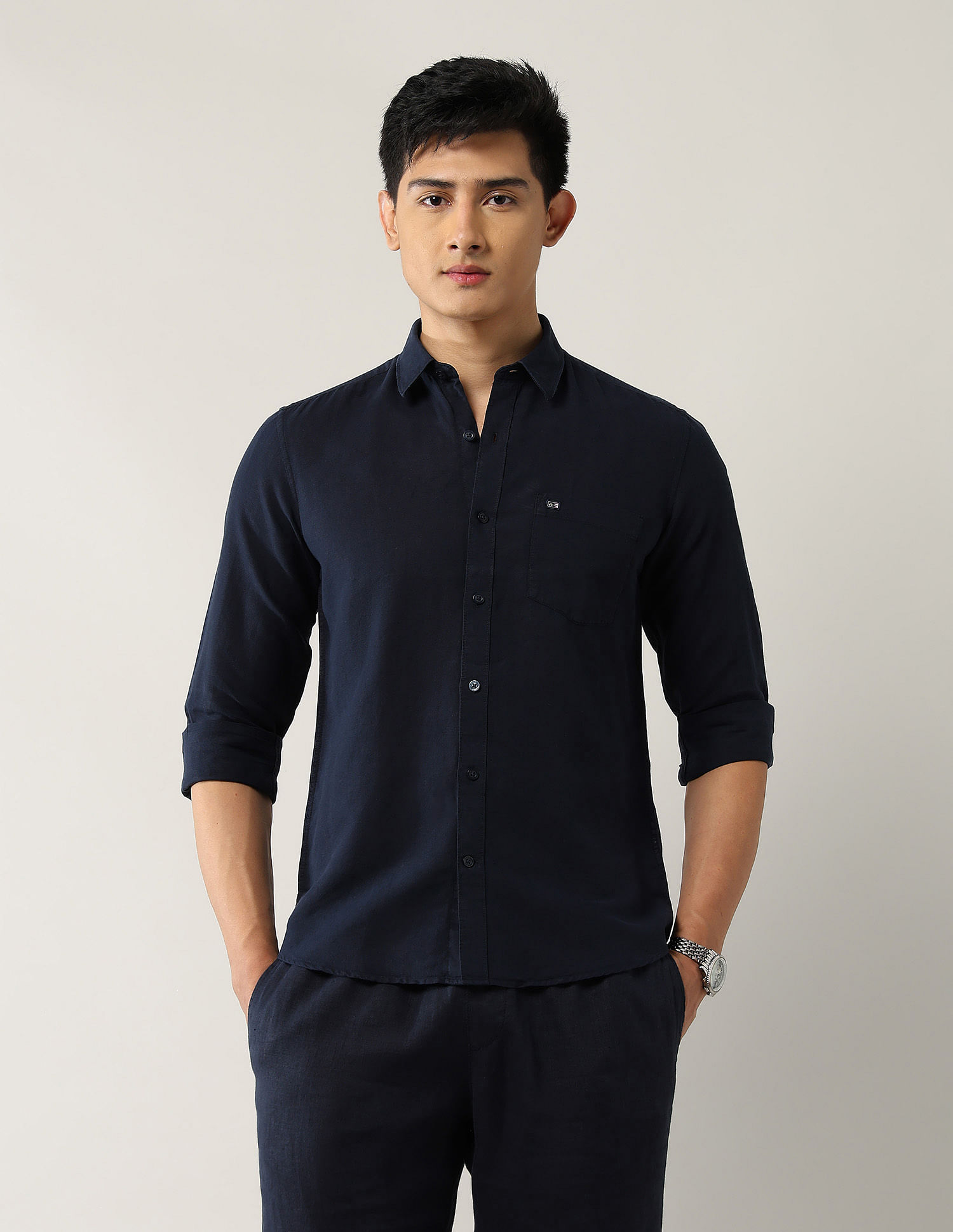 Arrow Sport Slim Fit Pure Linen Shirt