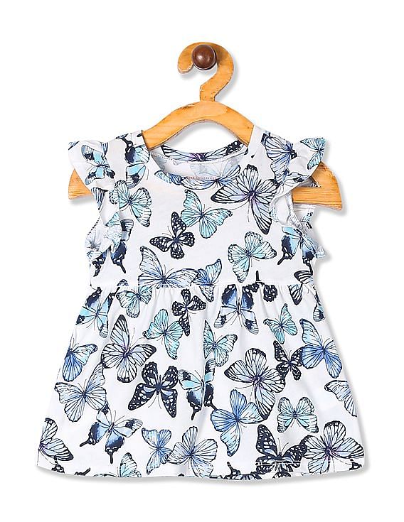 The Childrens Place Girls Flutter Sleeve Top 