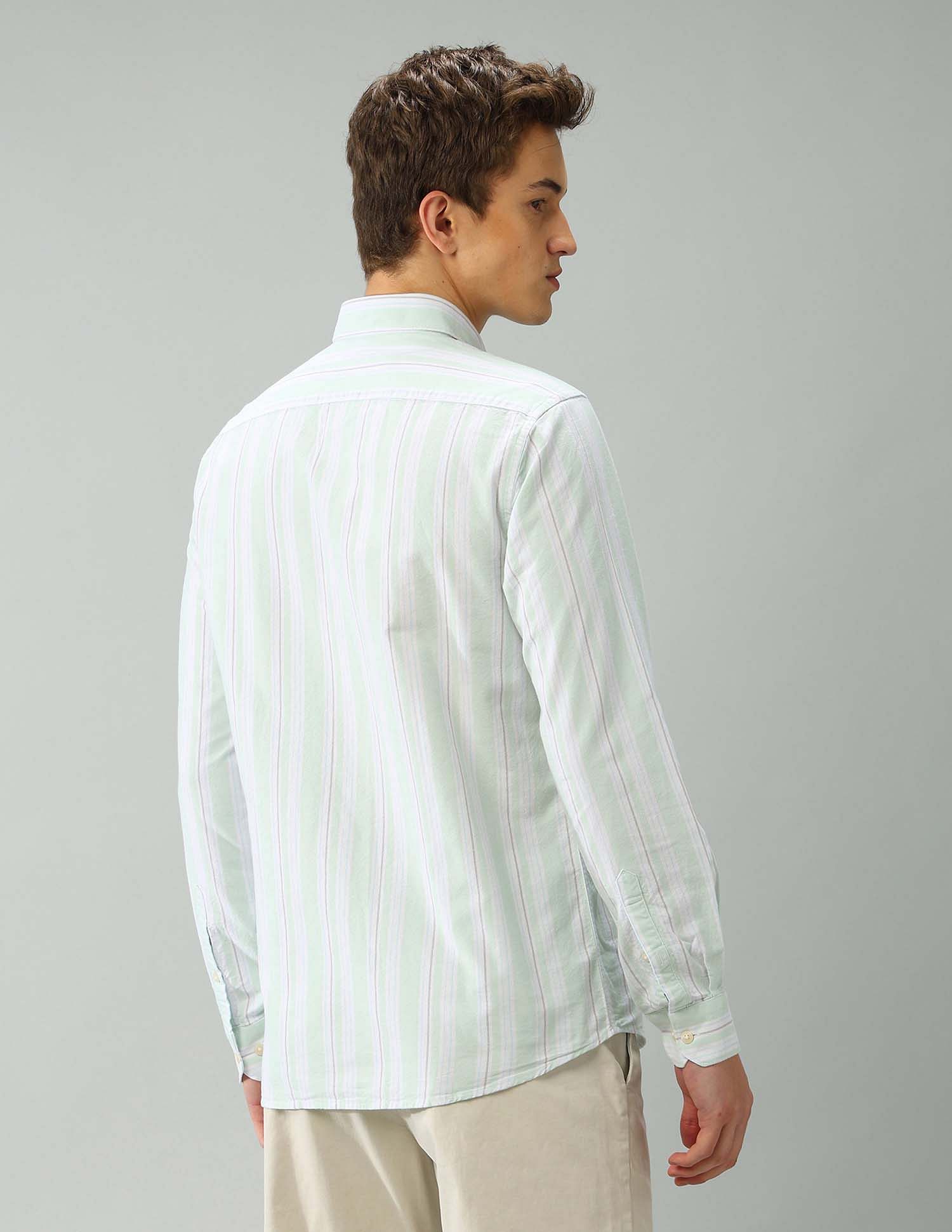 Arrow Sport Air Soft Manhattan Slim Fit Vertical Striped Shirt