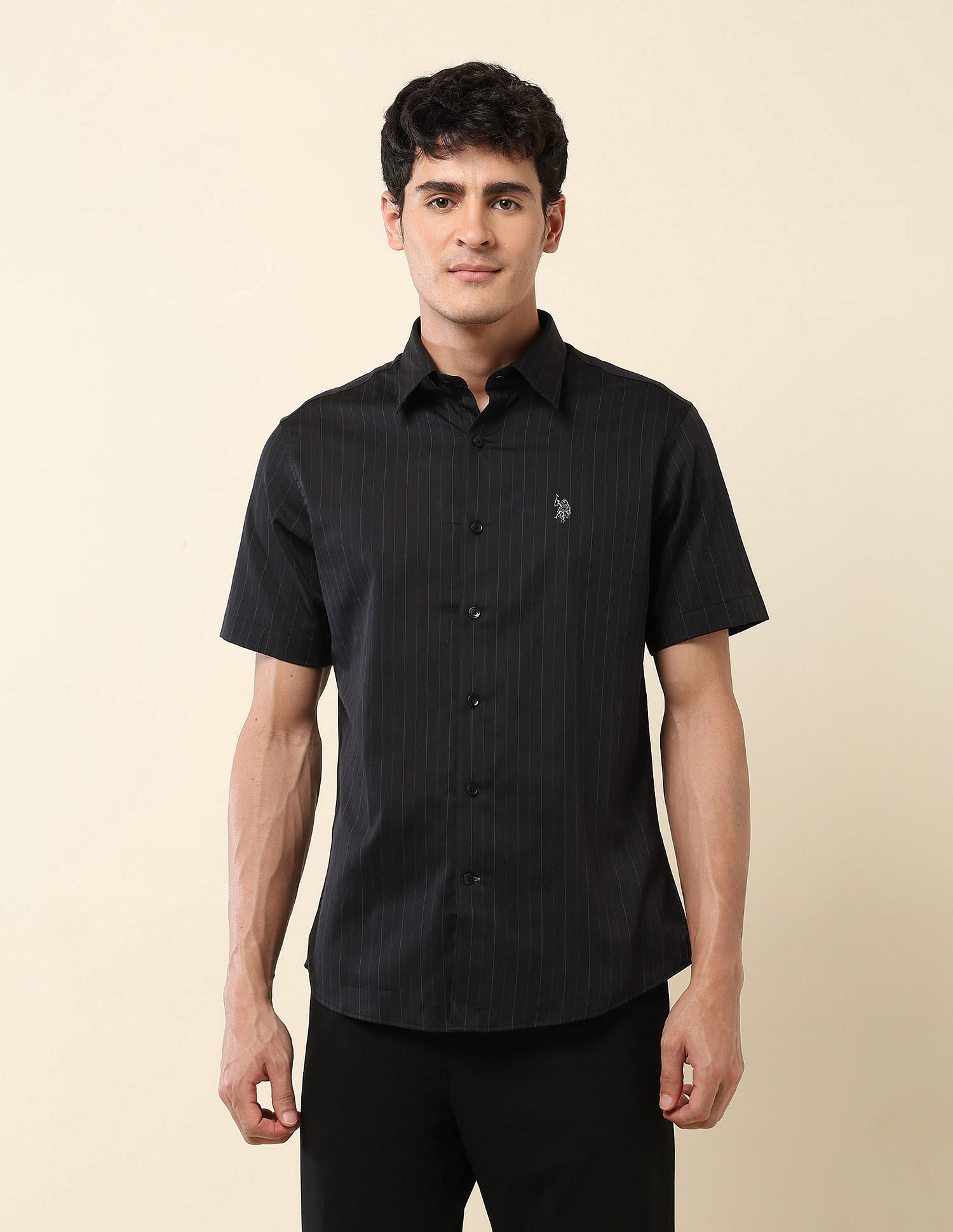 U.S. Polo Assn. Pinstriped Tailored Fit Shirt