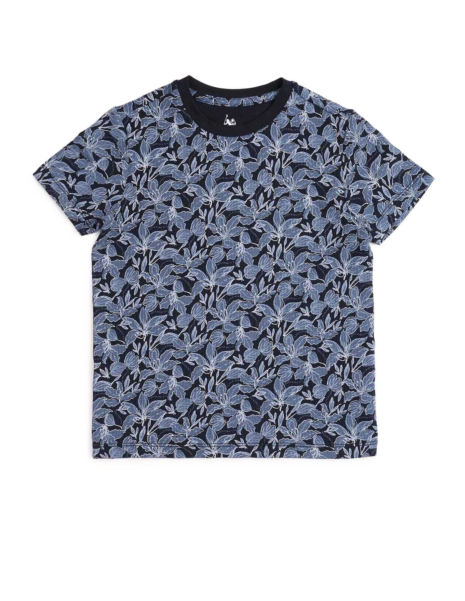 U.S. Polo Assn. Kids Boys All Over Printed Regular Fit T-Shirt