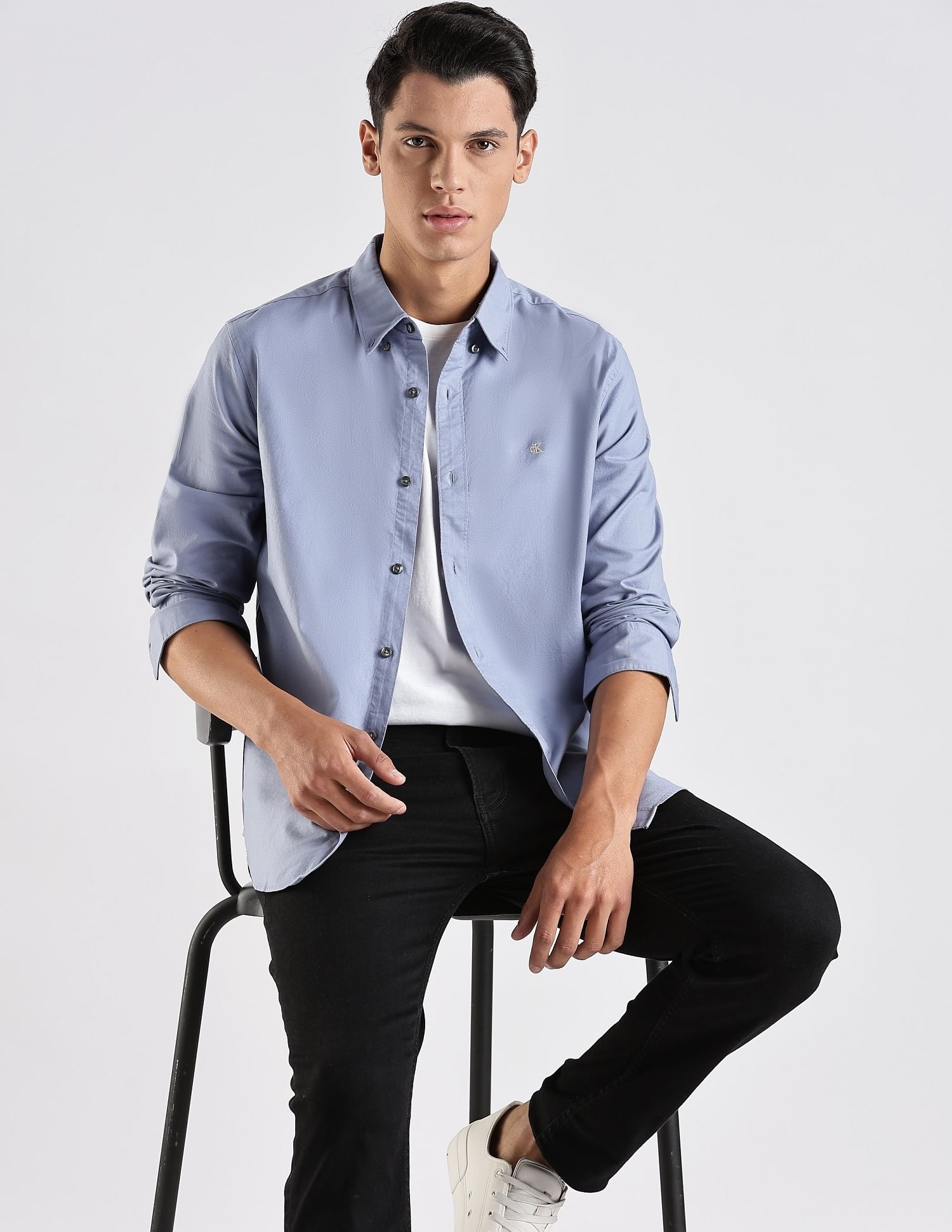 Calvin Klein Jeans Solid Regular Fit Cotton Shirt