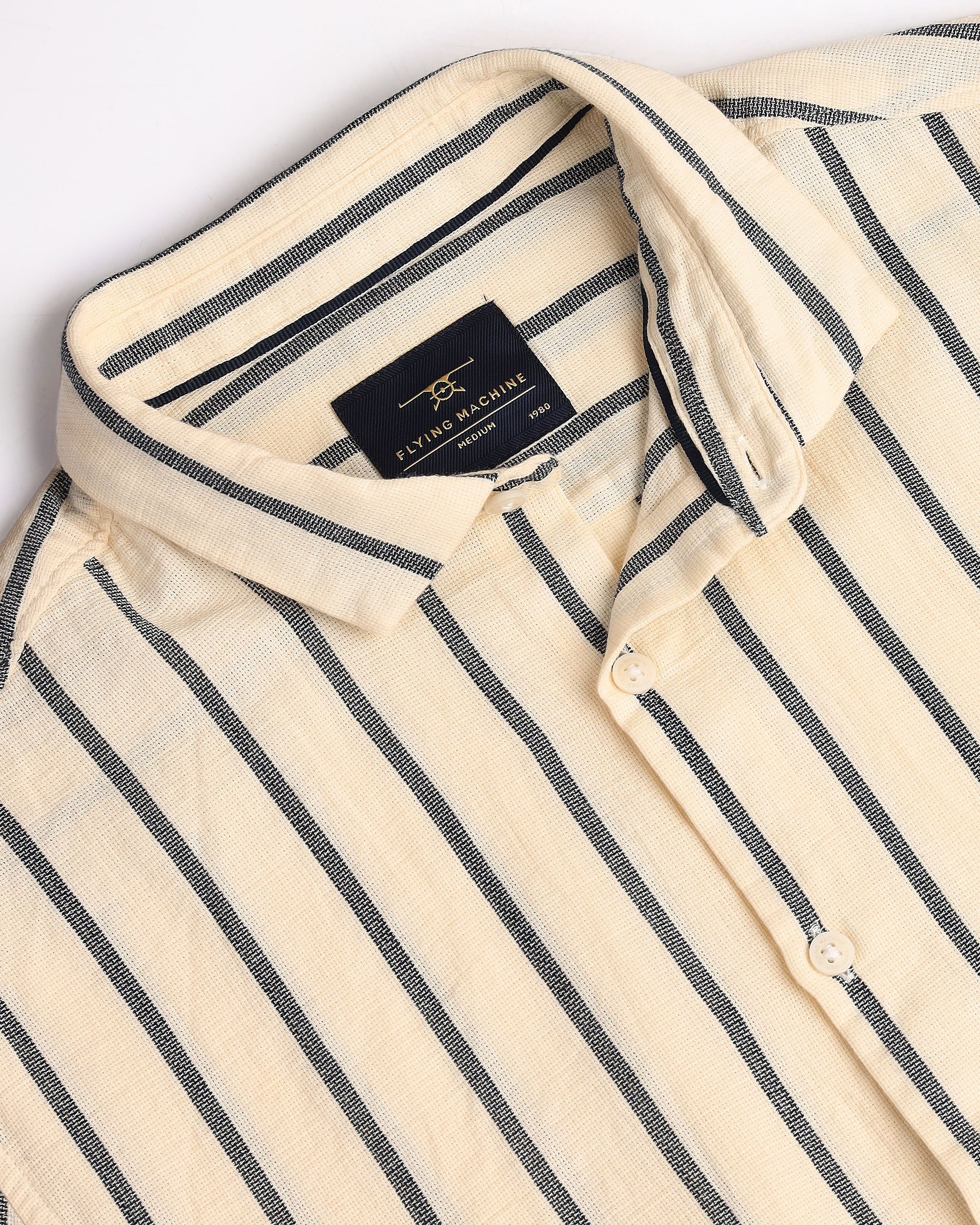 Flying Machine 30's Slub Striped Shirt