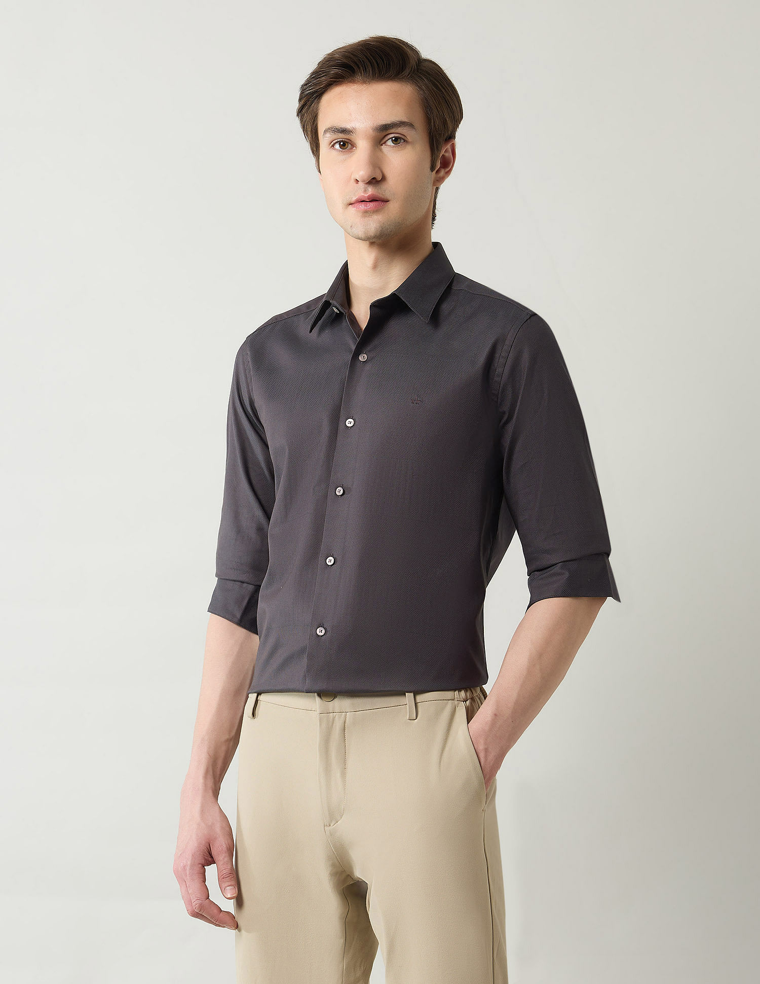 Arrow Newyork Pure Cotton Textured Shirt