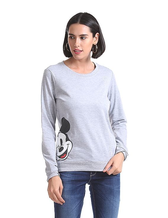 mickey mouse print sweatshirt