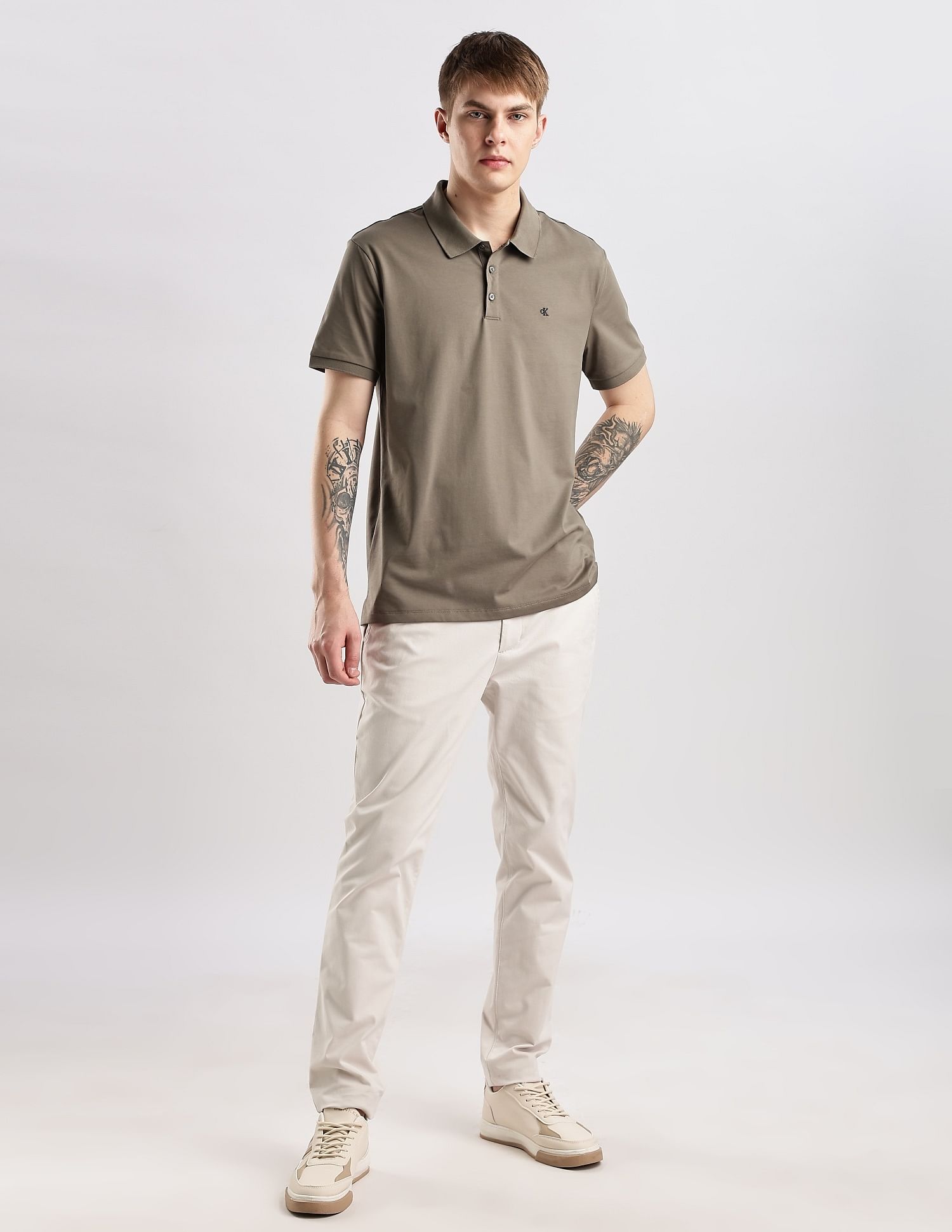Calvin Klein Jeans Solid Regular Fit Cotton Polo Shirt