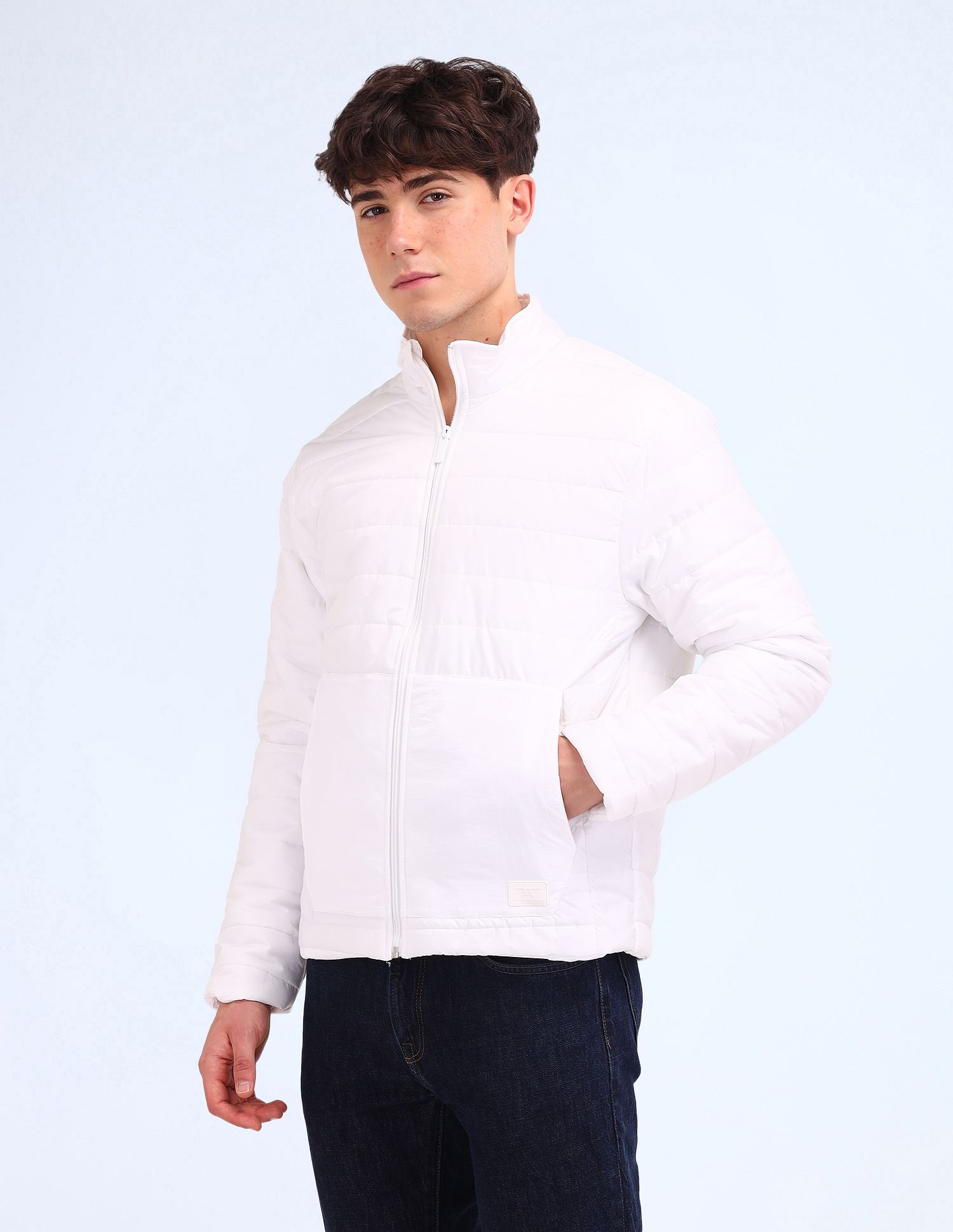 Flying Machine Regular Fit Solid Padded Jacket