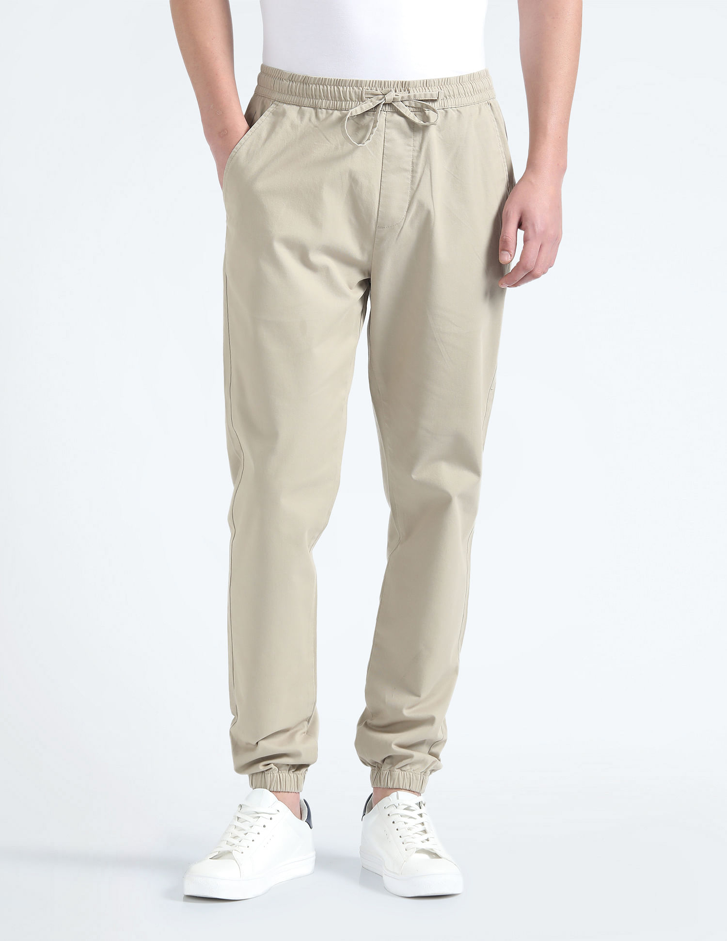Flying Machine Drawstring Waist Slim Joggers
