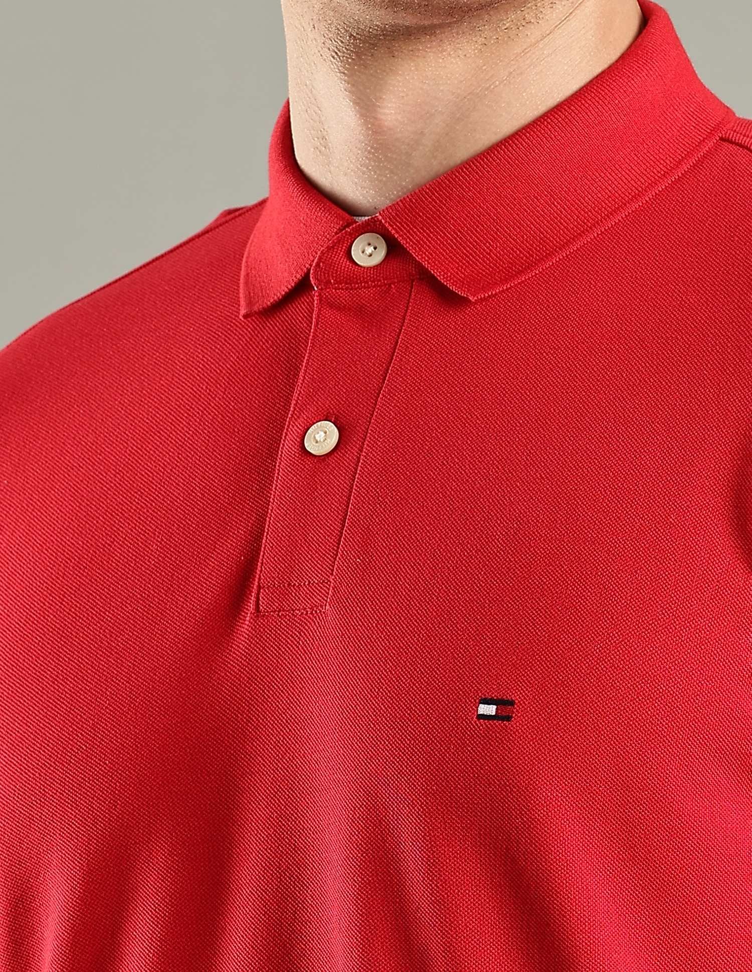Tommy Hilfiger Solid Regular-Fit Cotton Polo T-Shirt