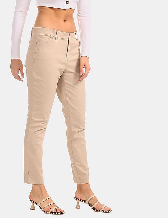 Fitted womens trousers - beige