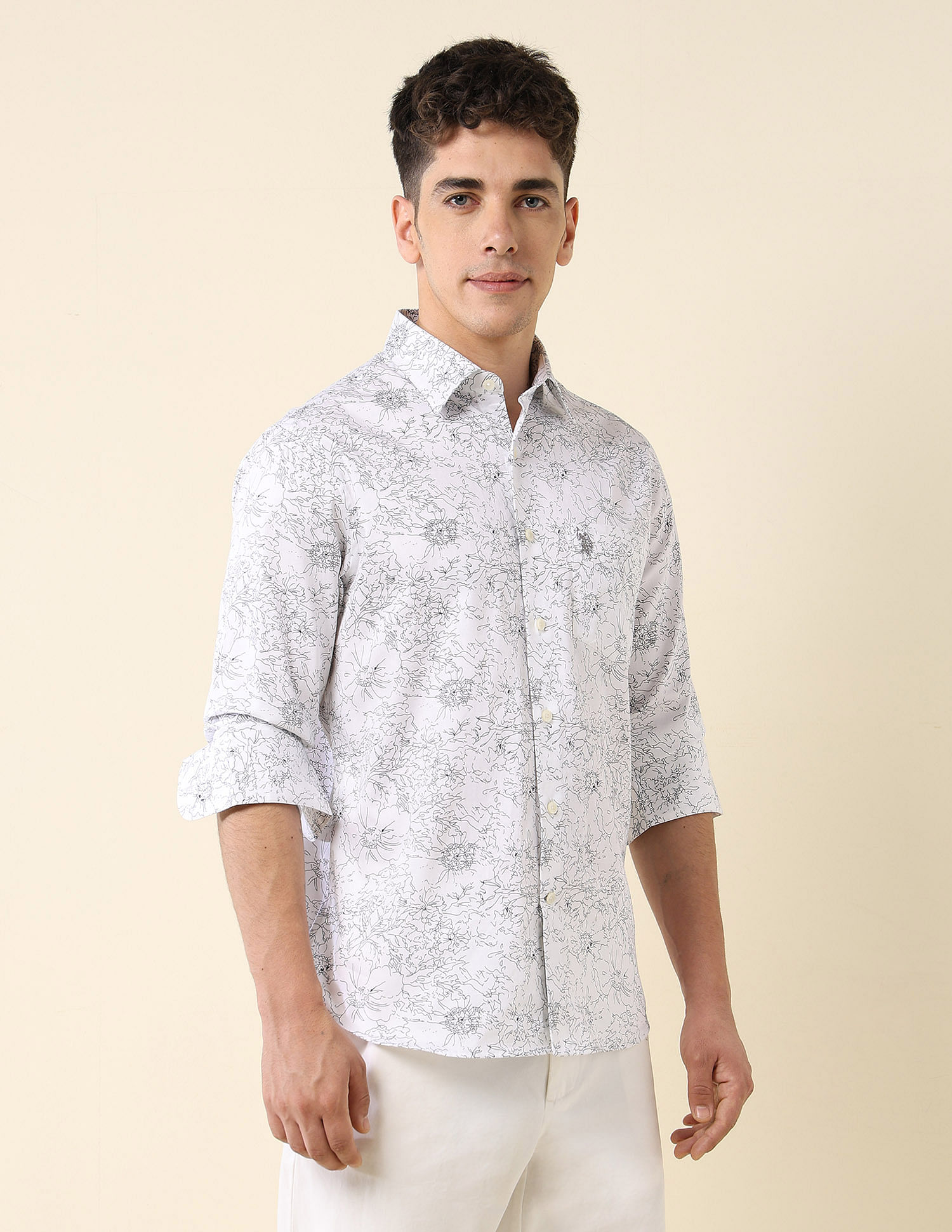 U.S. Polo Assn. Satin Print Full Sleeve Shirt