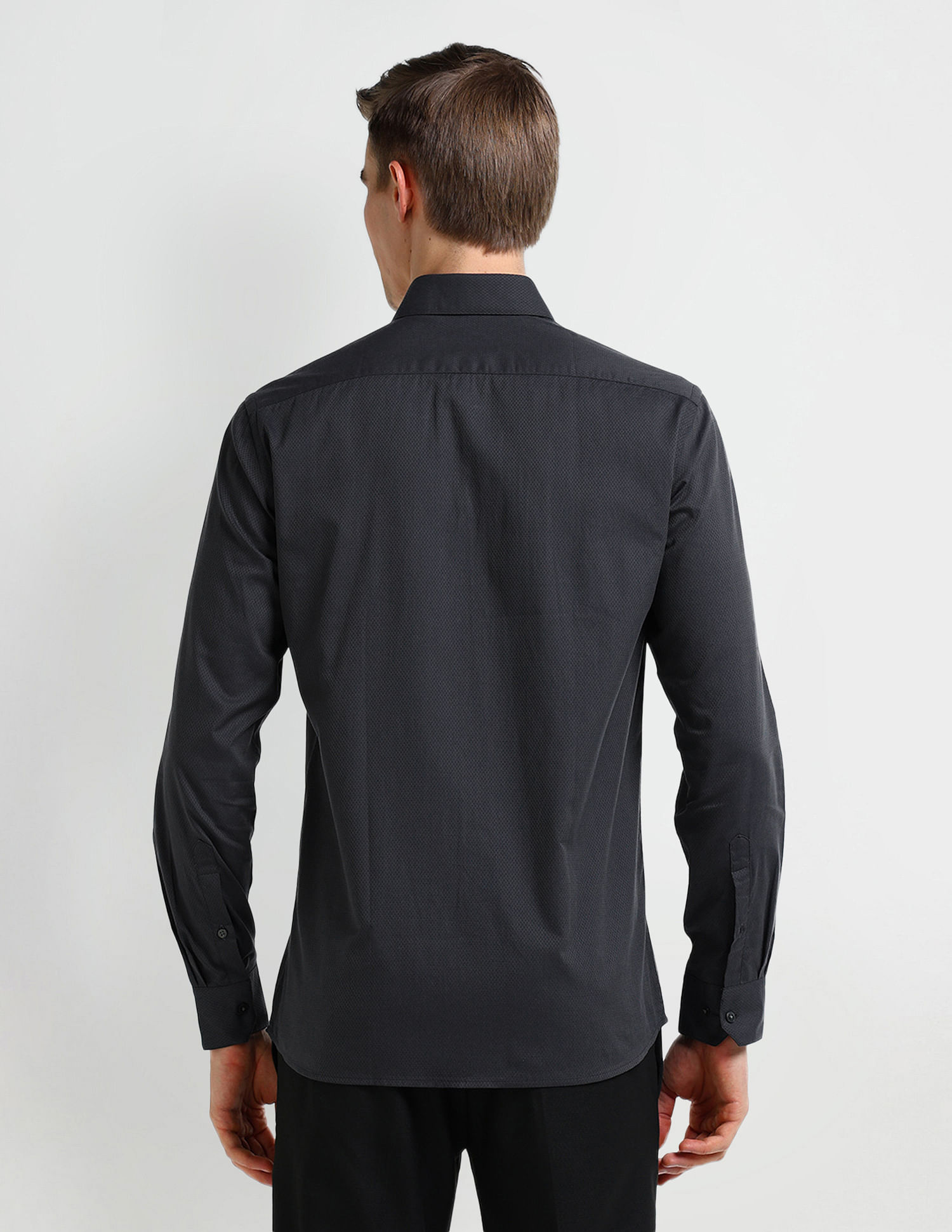 Arrow Manhattan Slim Self-design Cotton Shirt