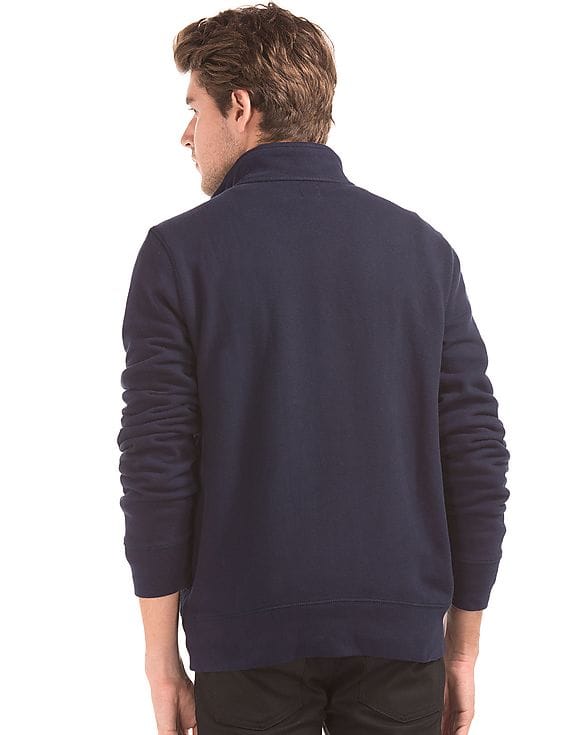 Buy GAP Men Men Blue Logo Fleece High Neck Sweatshirt