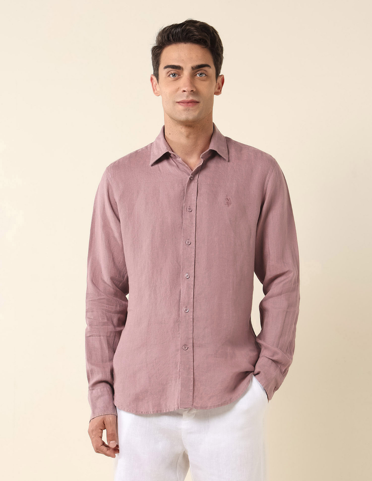 U.S. Polo Assn. Tailored Fit Pure Linen Shirt