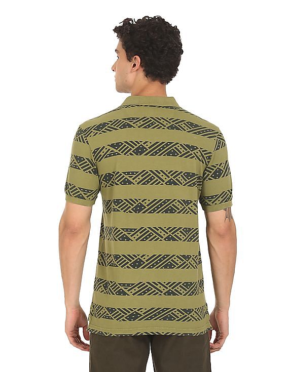 U.S. Polo Assn. Denim Co. Ribbed Collar Printed Polo Shirt