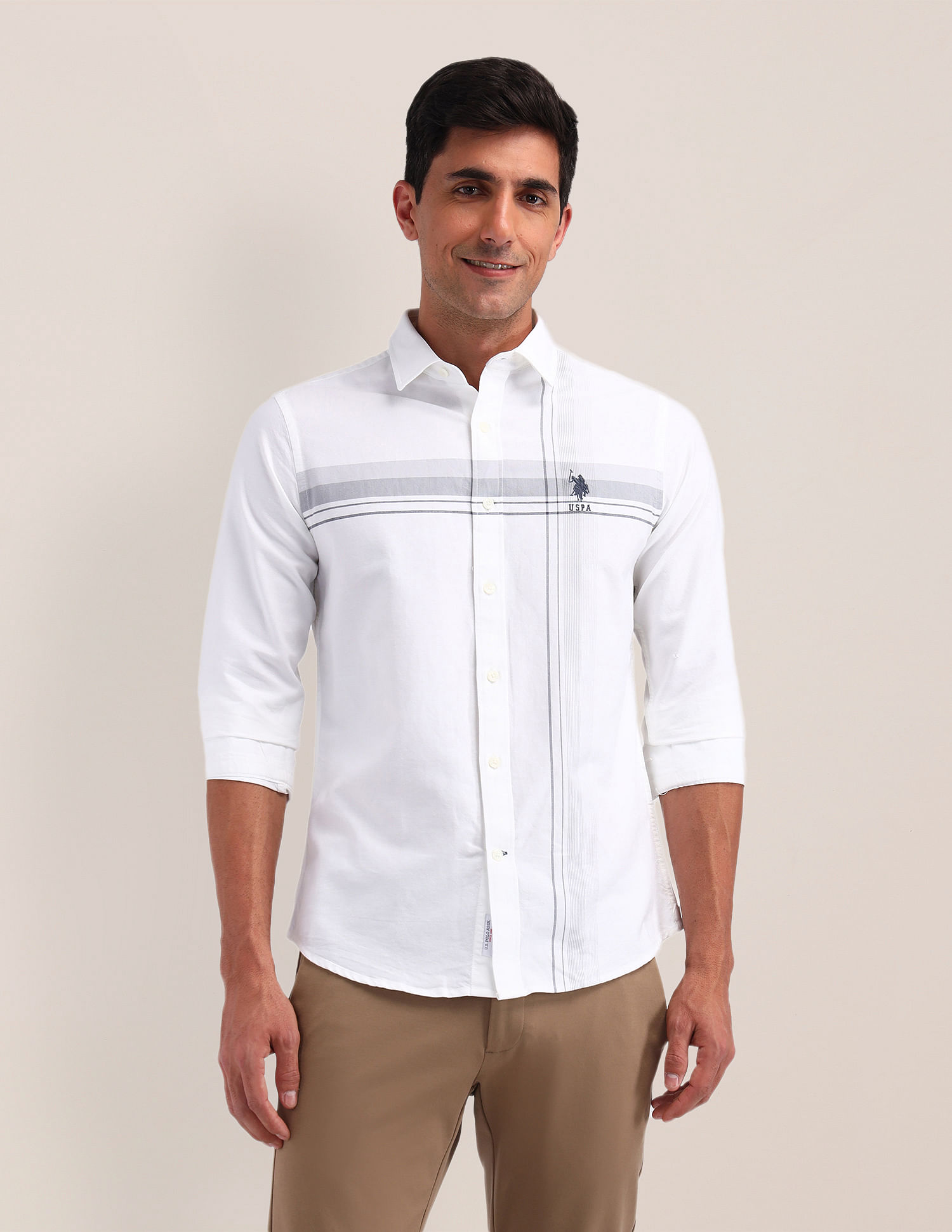 U.S. Polo Assn. Horizontal Striped Oxford Shirt