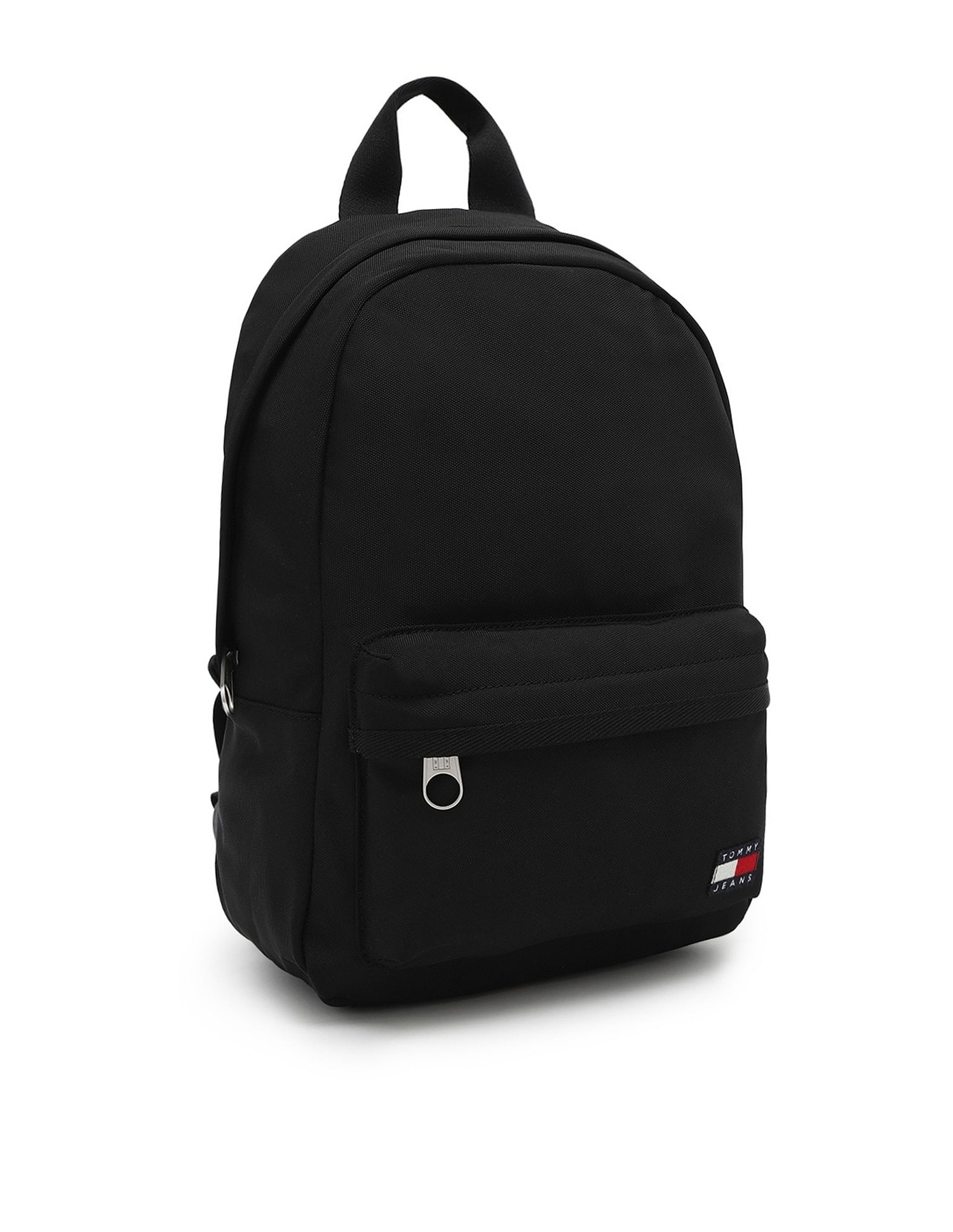 Tommy Hilfiger Solid Black Polyester Backpacks