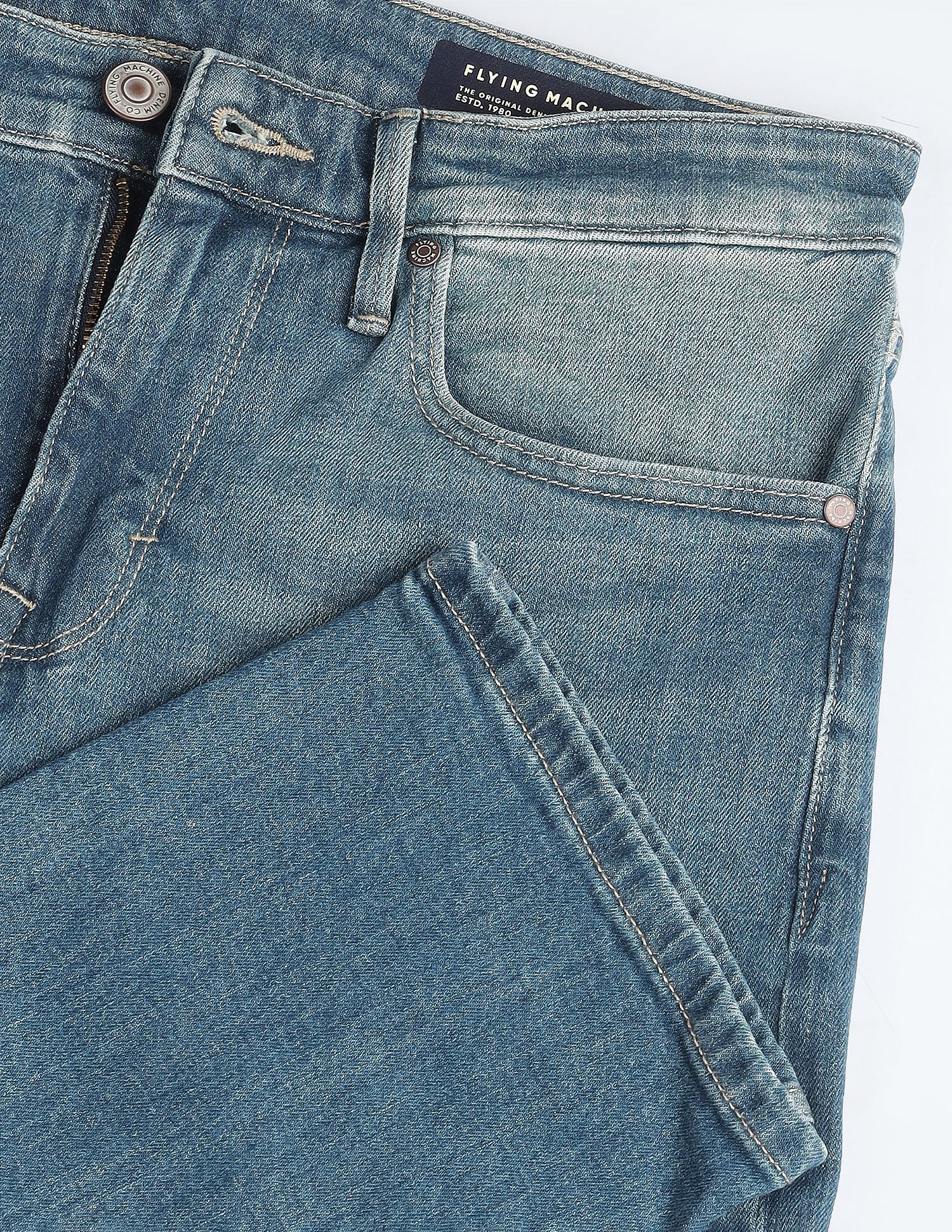 Flying Machine Mid Rise F-Jango Straight Fit Jeans