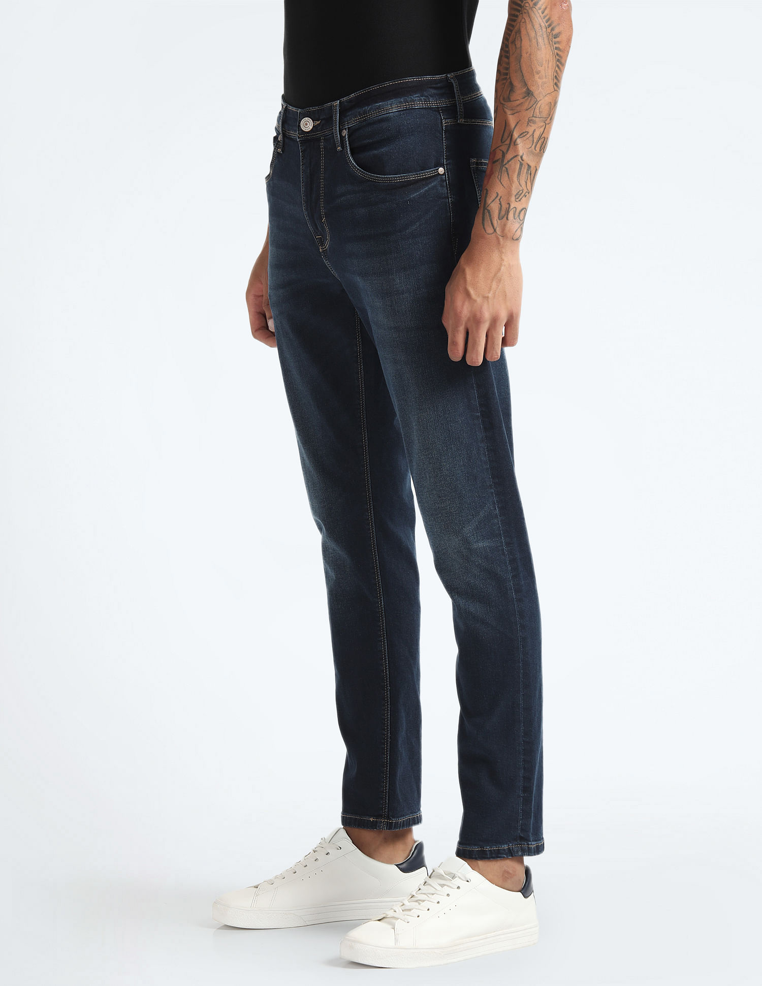 Flying Machine Slash Slim Tapered Fit Stone Wash Jeans